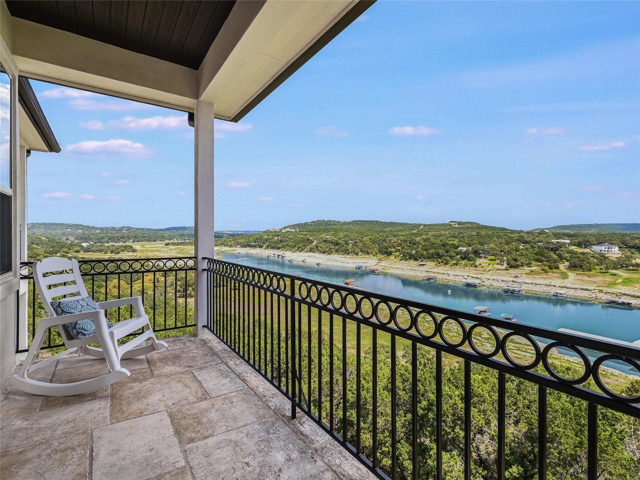 Balcony with a water view