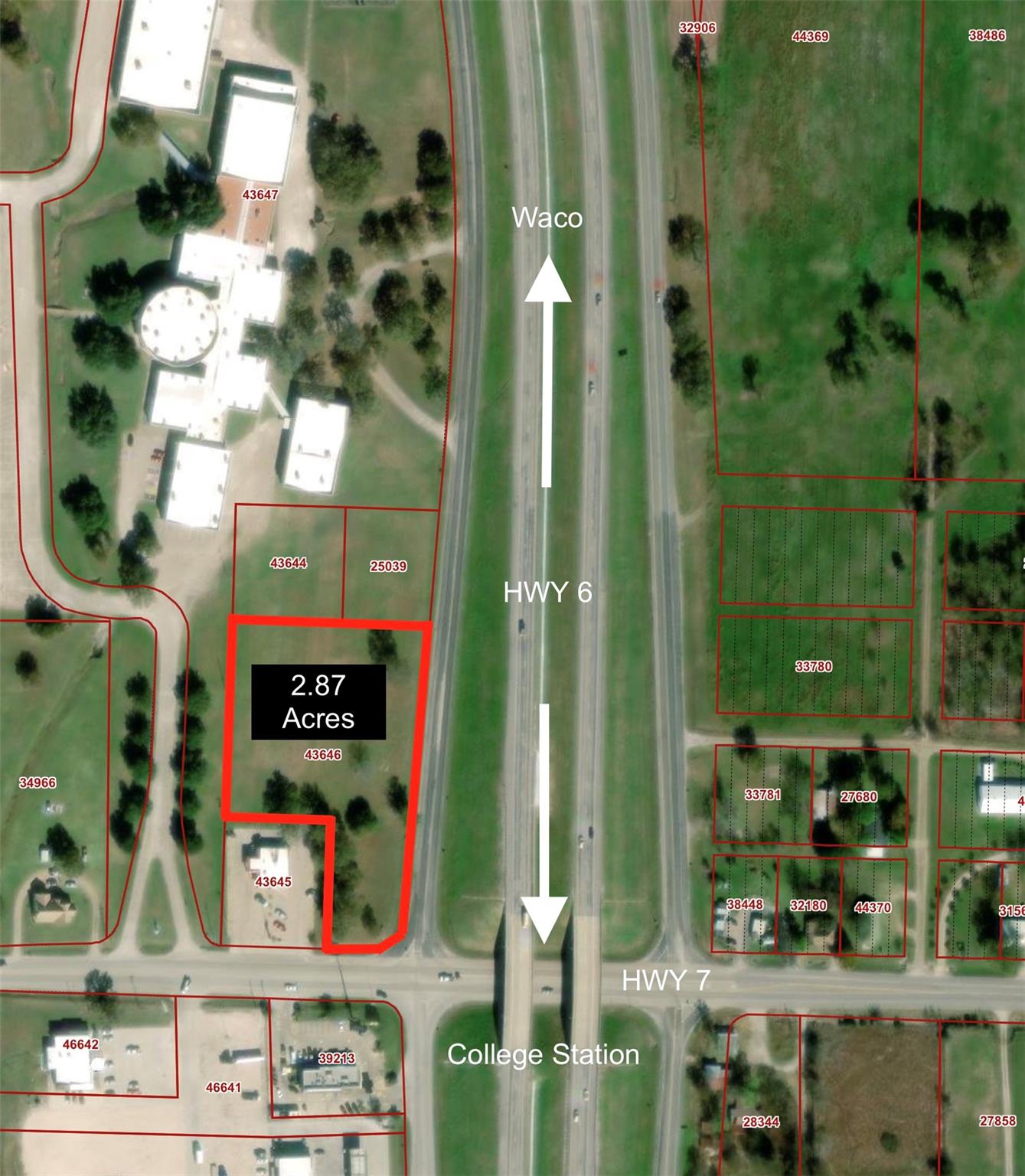 Aerial view of property's location featuring prop