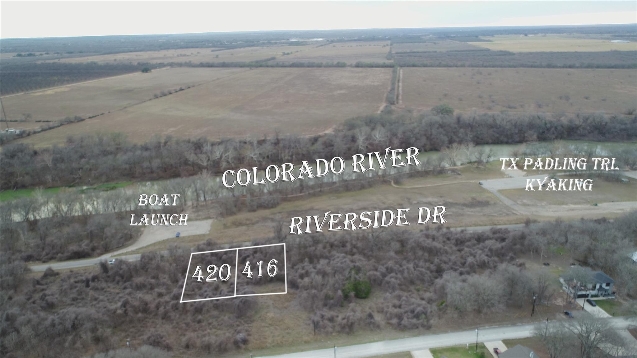 Aerial overview of property's location with rural
