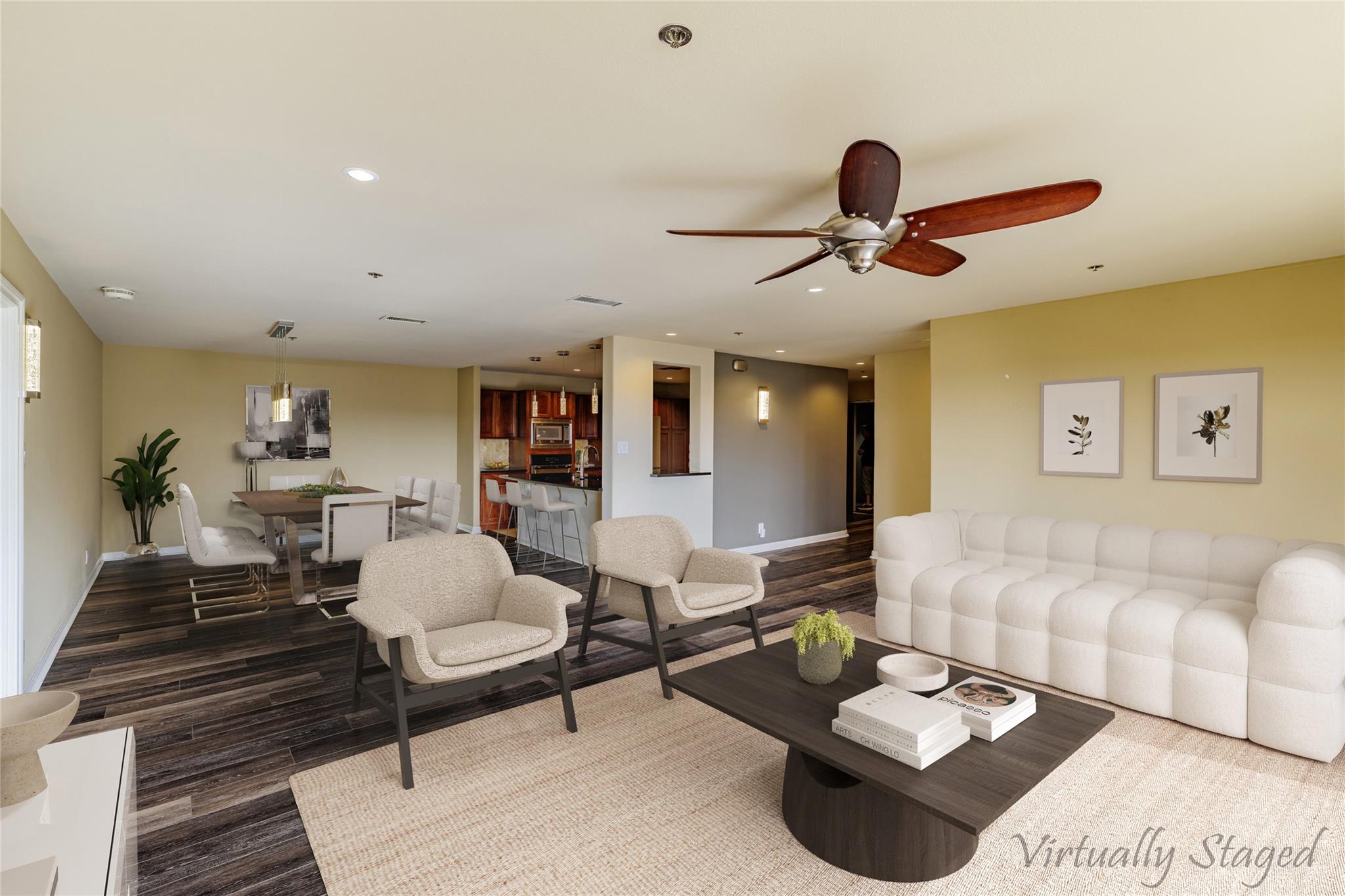 Living area featuring recessed lighting, ceiling 