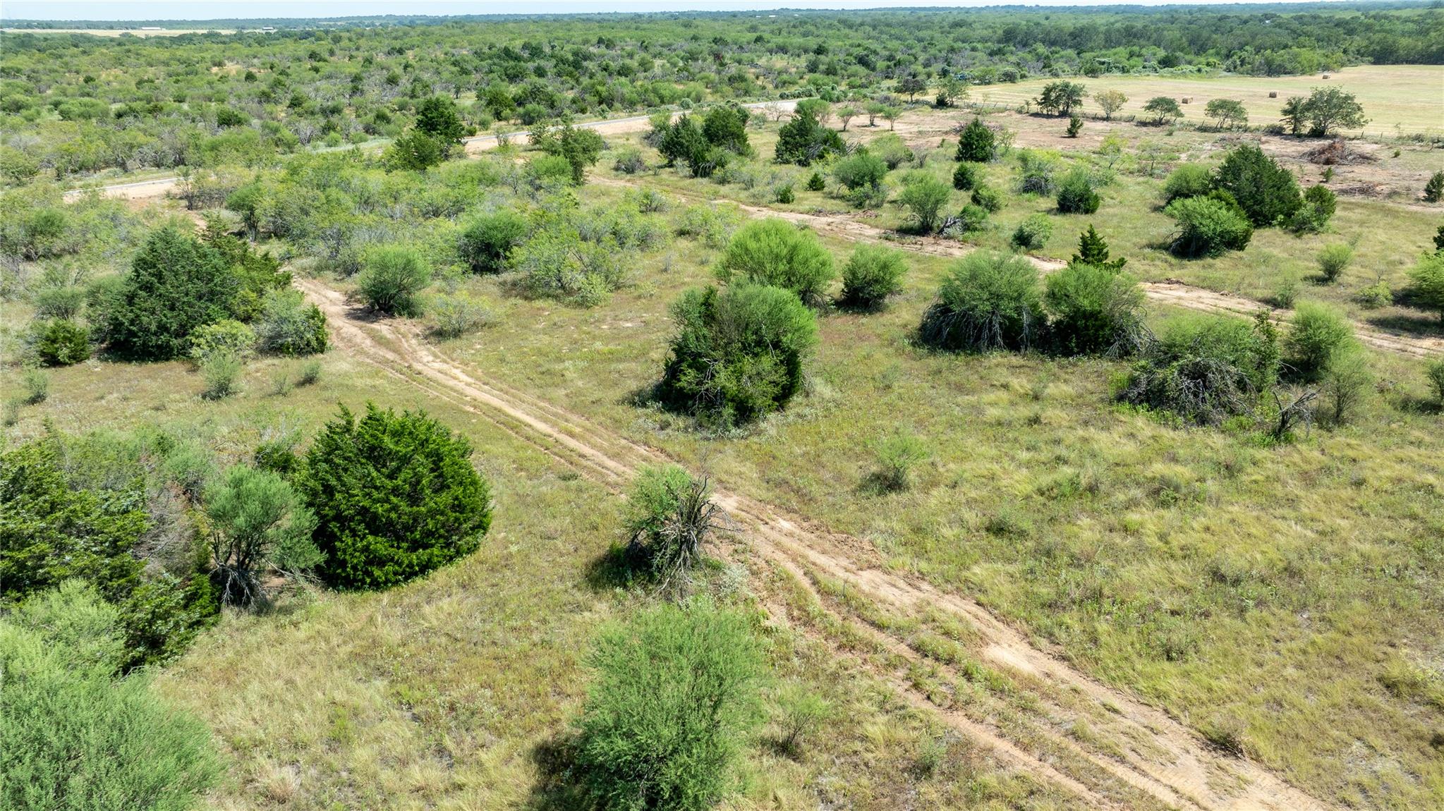 Aerial view of sparsely populated area