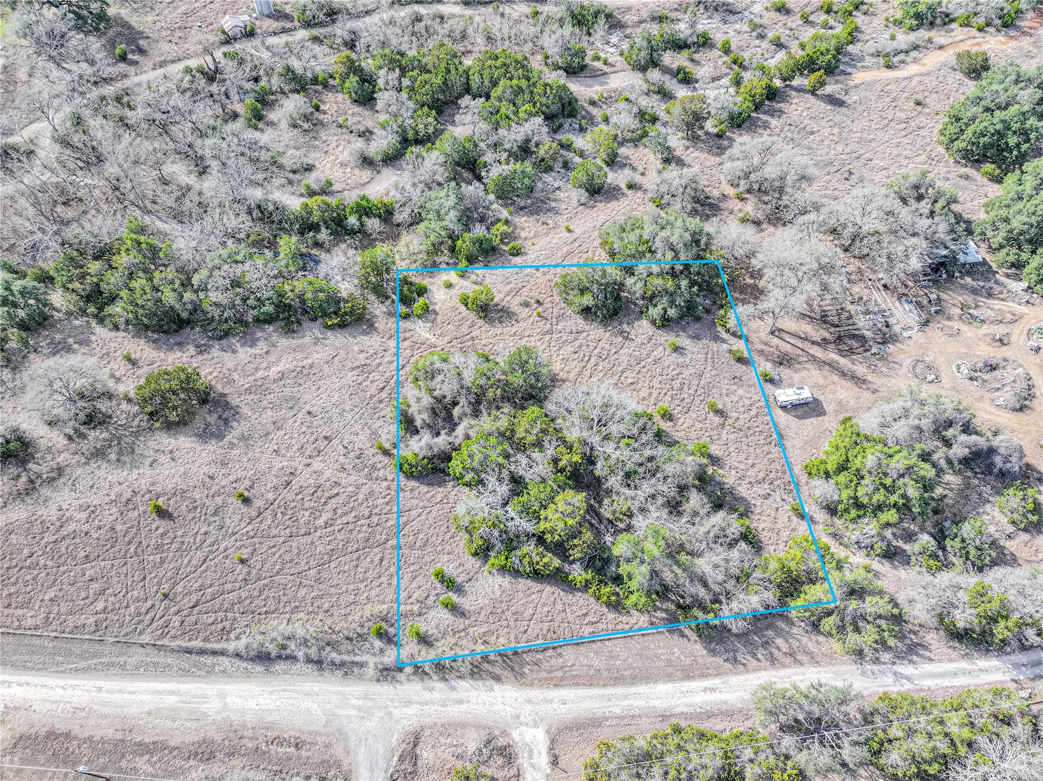 View of rural area with property parcel outlined 