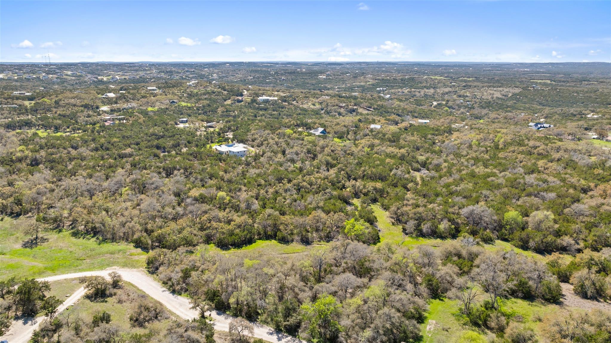 An expansive aerial view showcasing a verdant lan