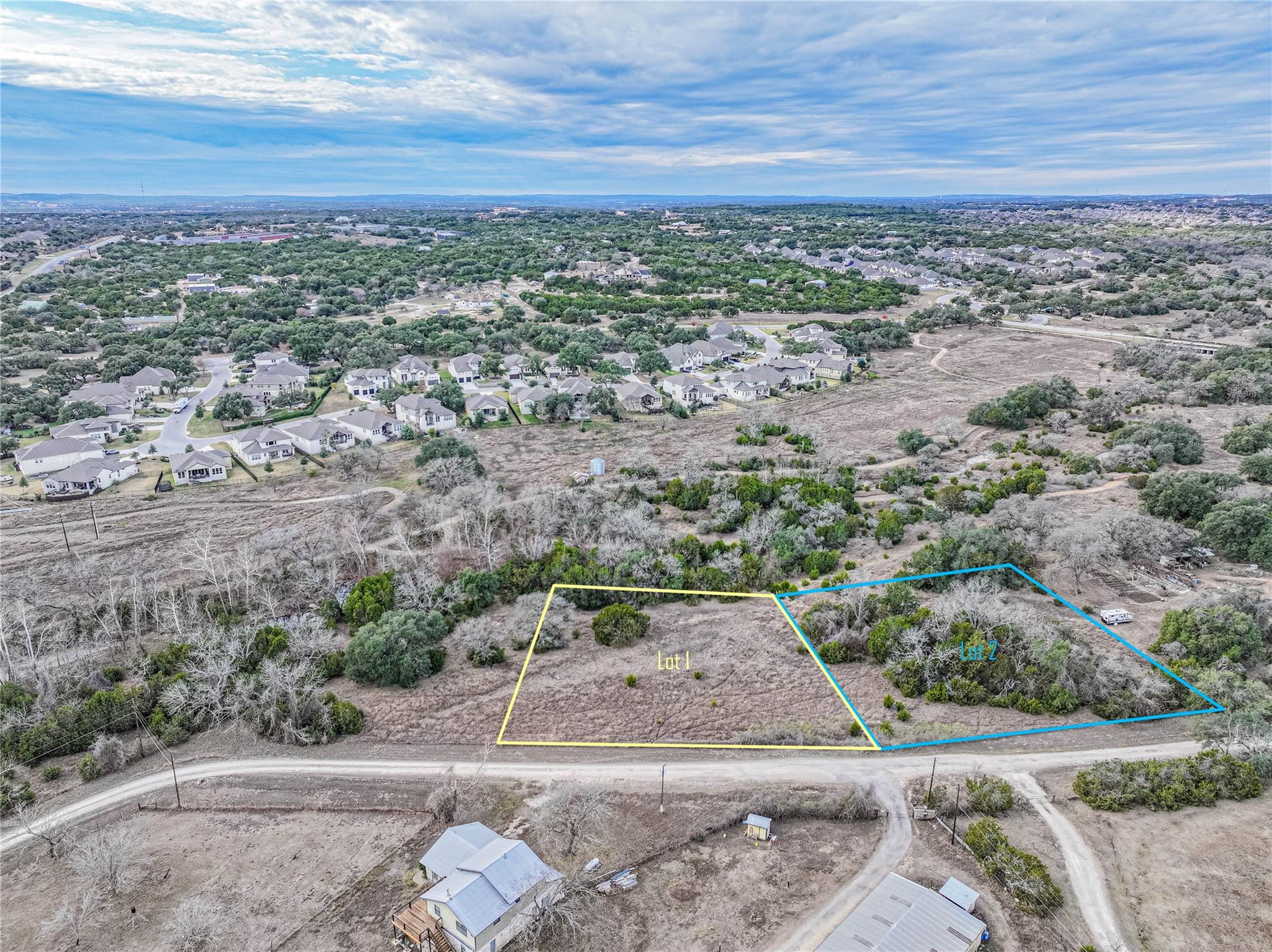 View of rural area with property parcel outlined