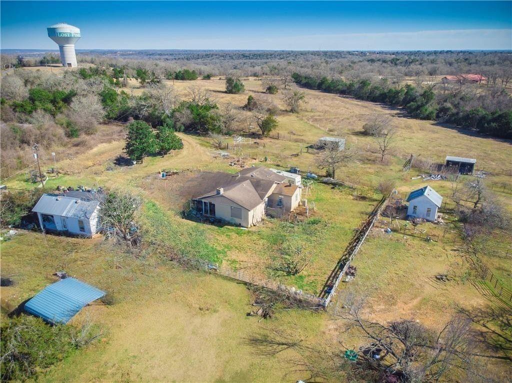 Aerial view of sparsely populated area