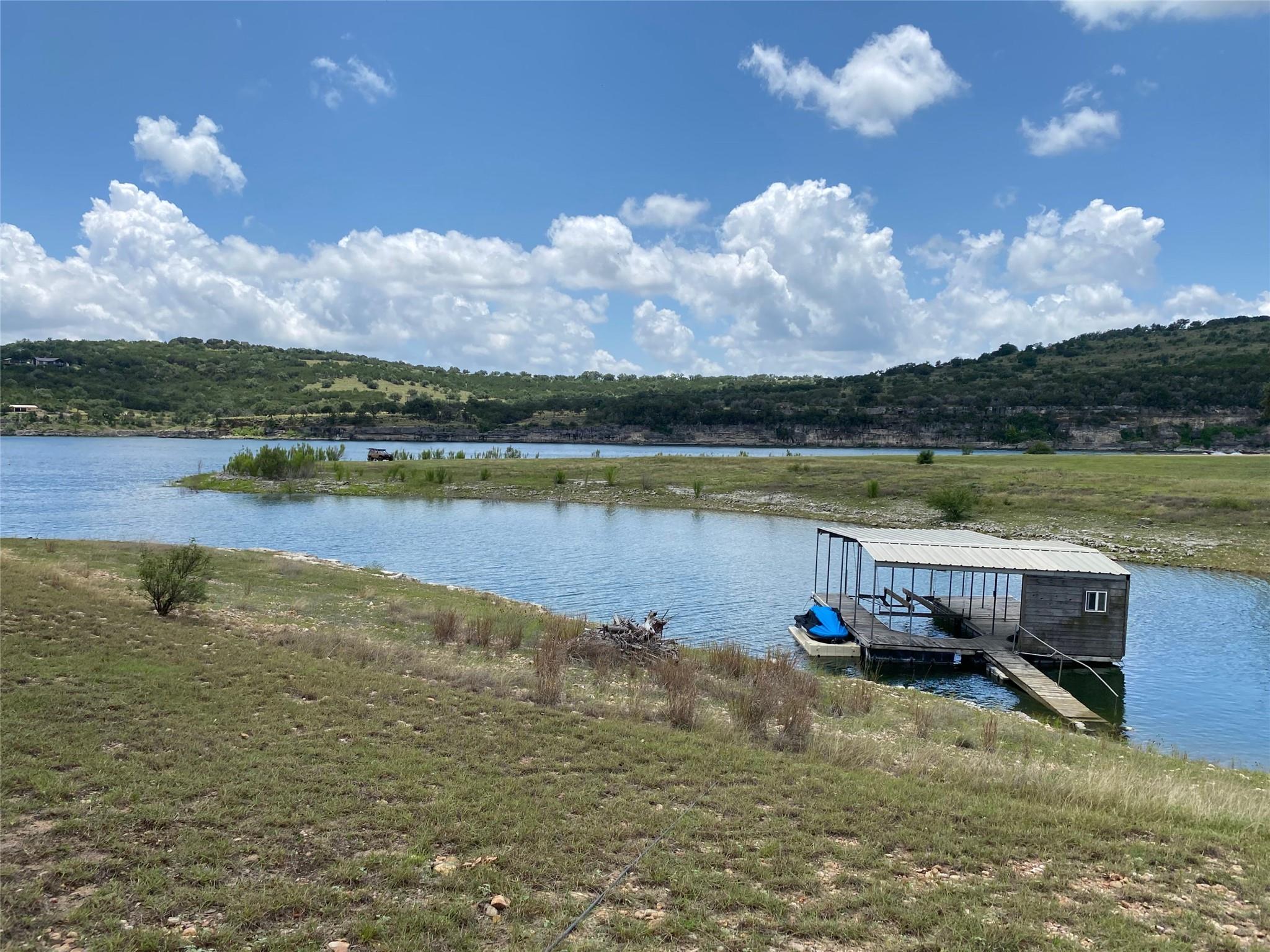 Boathouse with private dock offers direct access 