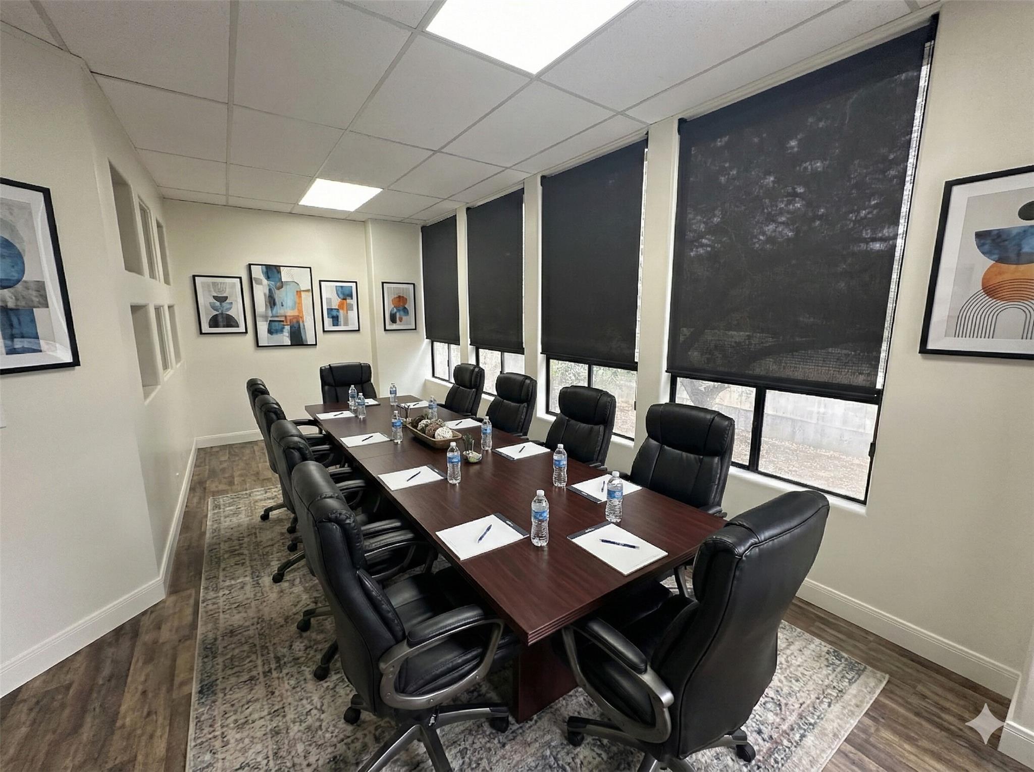 Office space featuring a drop ceiling