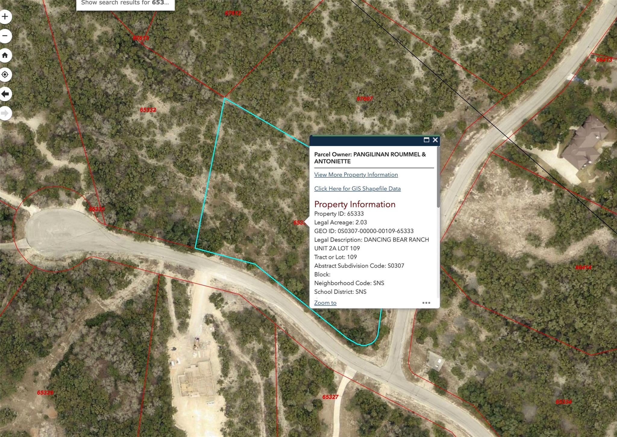Map / location with property boundaries highlight