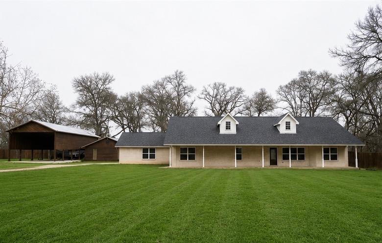 A spacious ranch-style home set amidst a verdant 