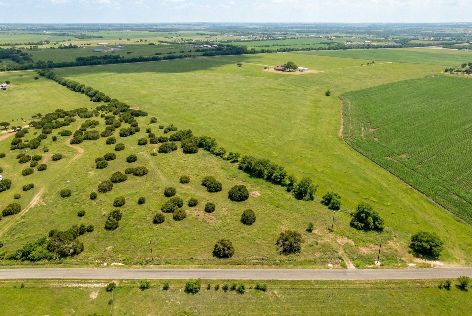 Aerial view of sparsely populated area
