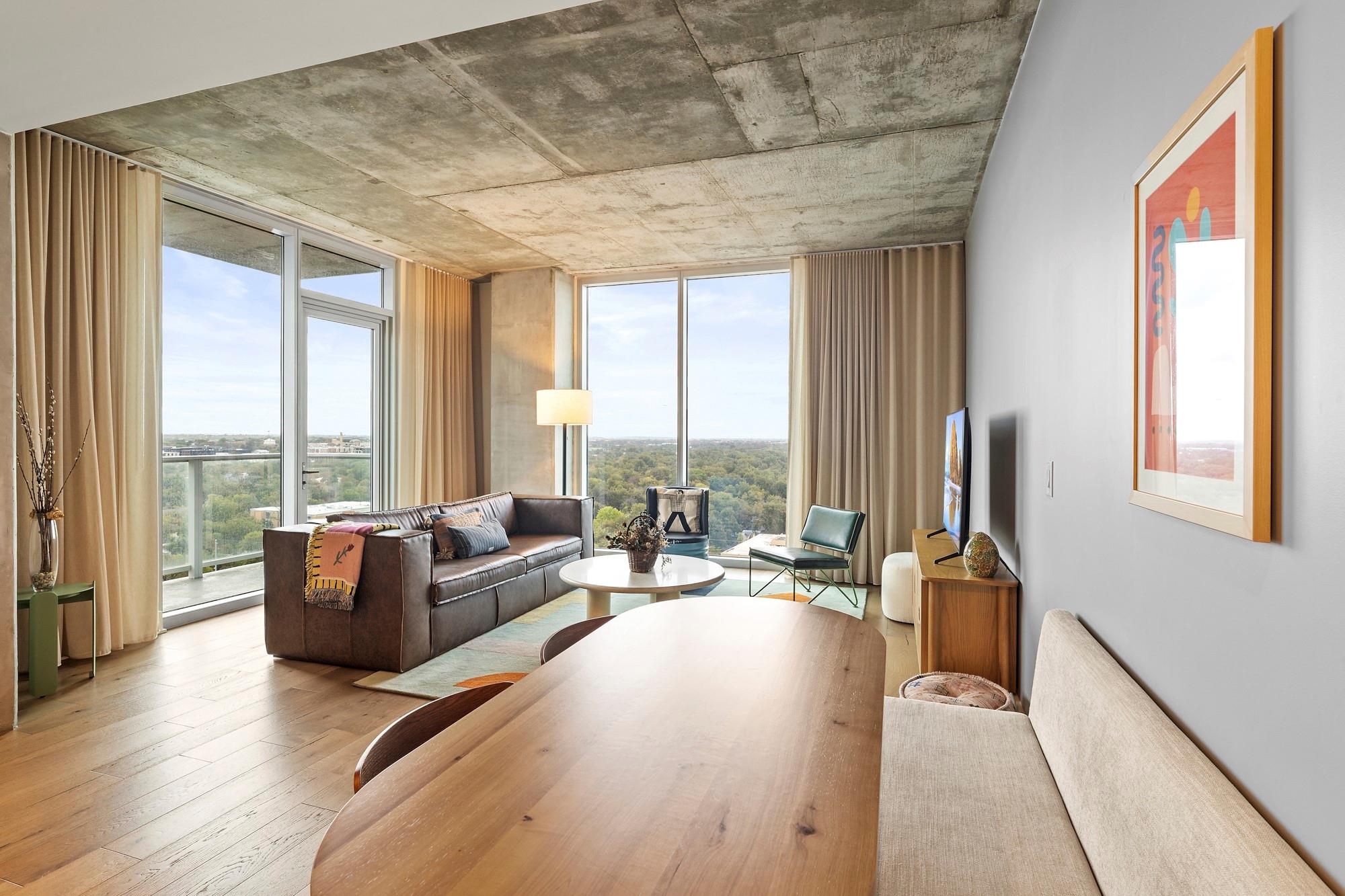 Living area featuring hardwood / wood-style floor