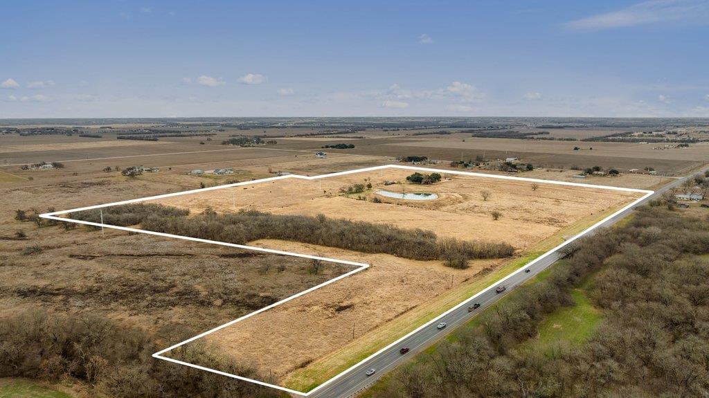 Aerial view of sparsely populated area featuring 