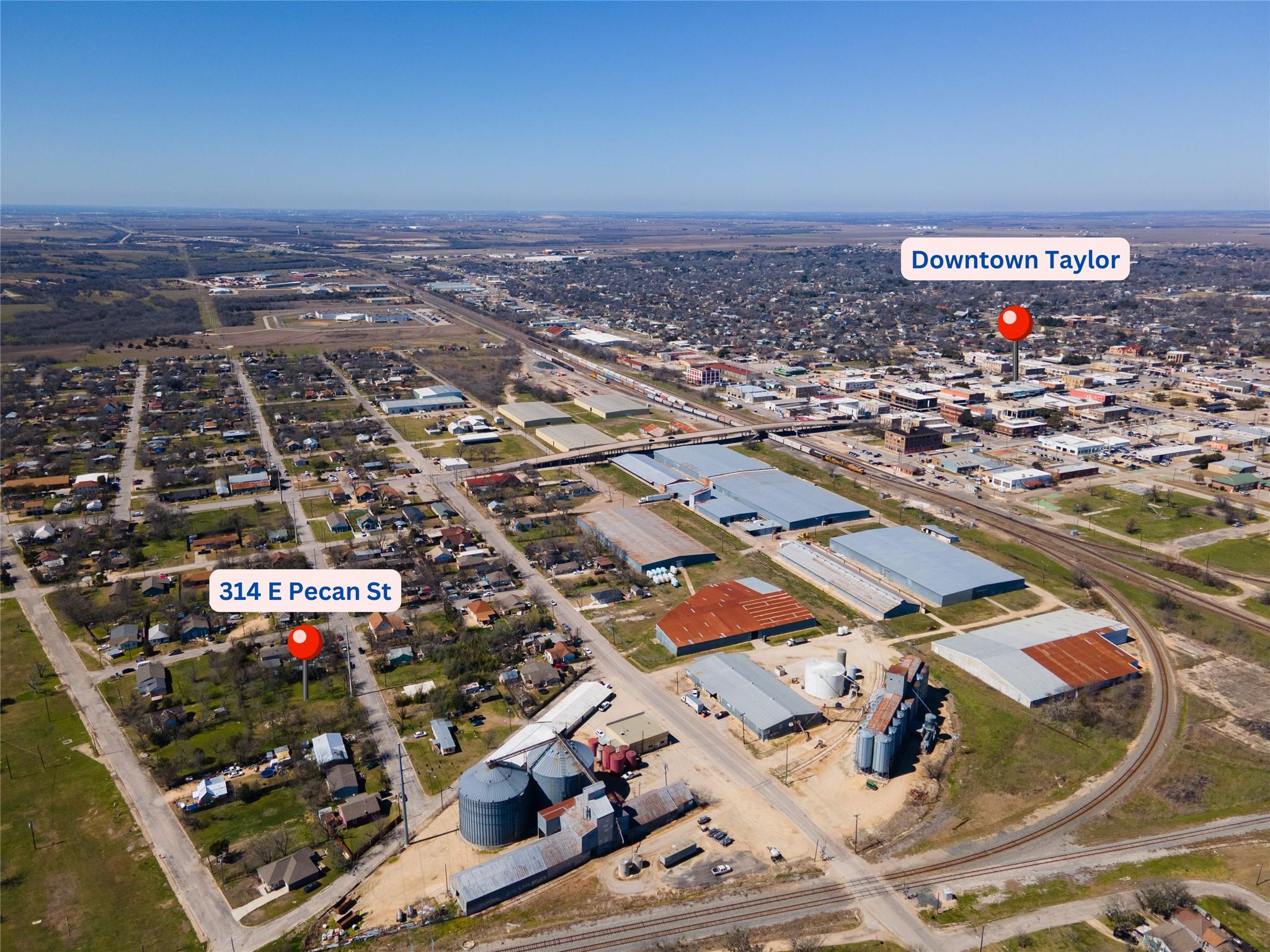 Aerial overview of property's location