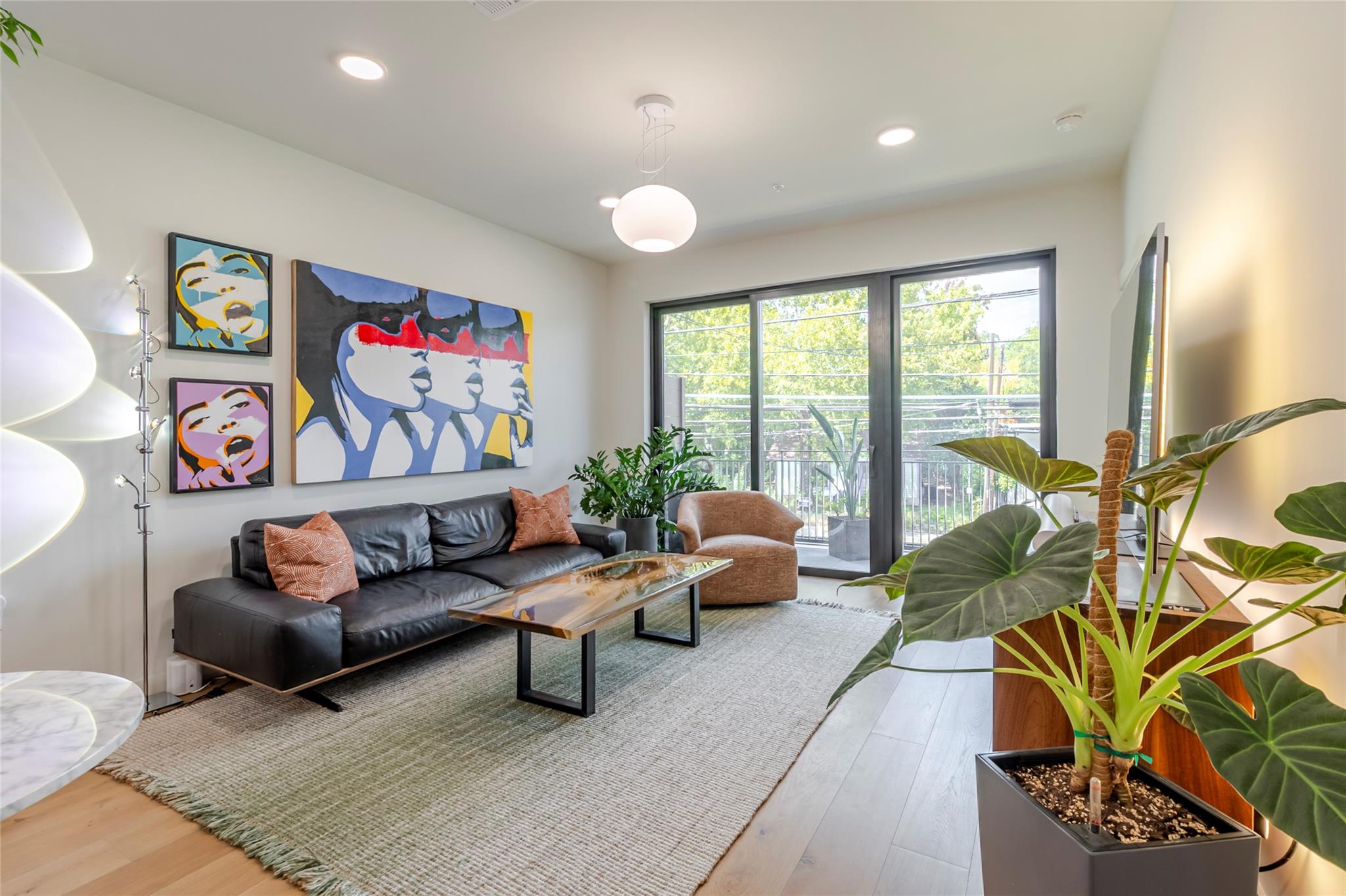 Living area featuring hardwood / wood-style floor