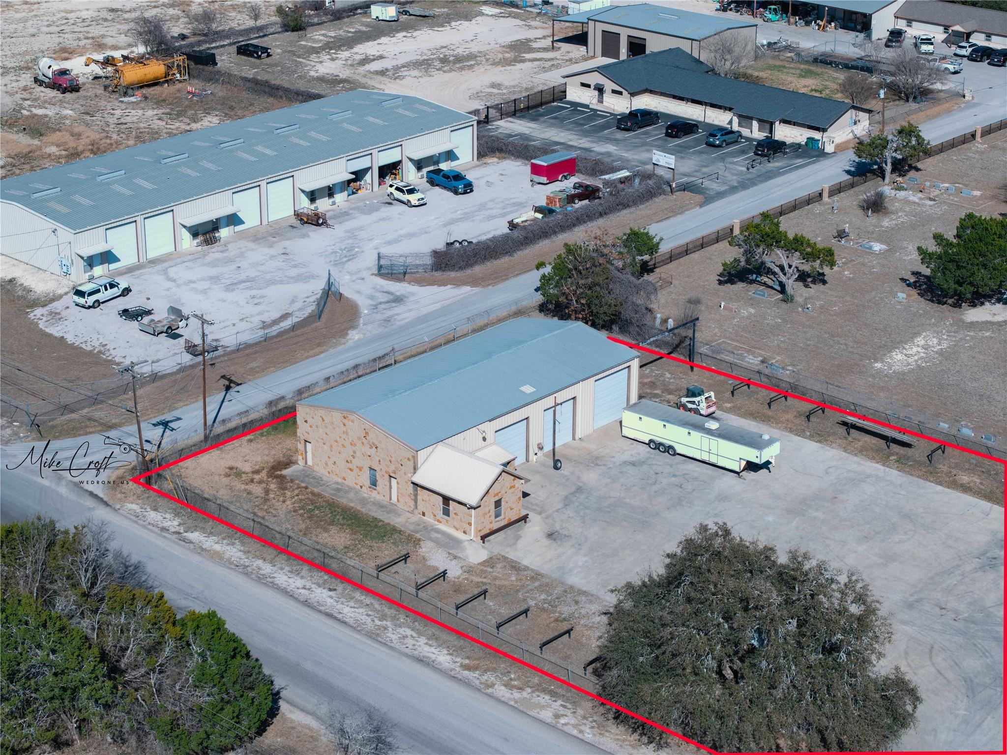 Aerial view of an industrial area