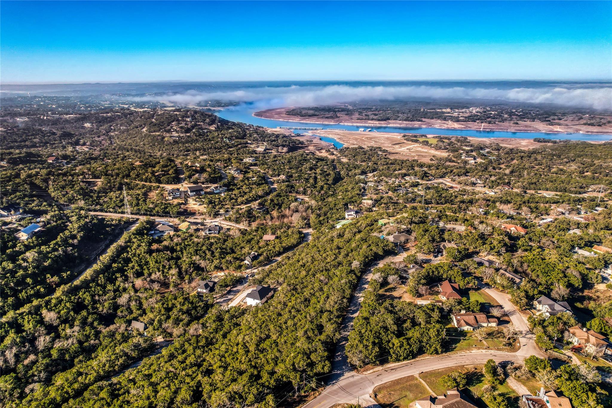 Bird's eye view of a large body of water