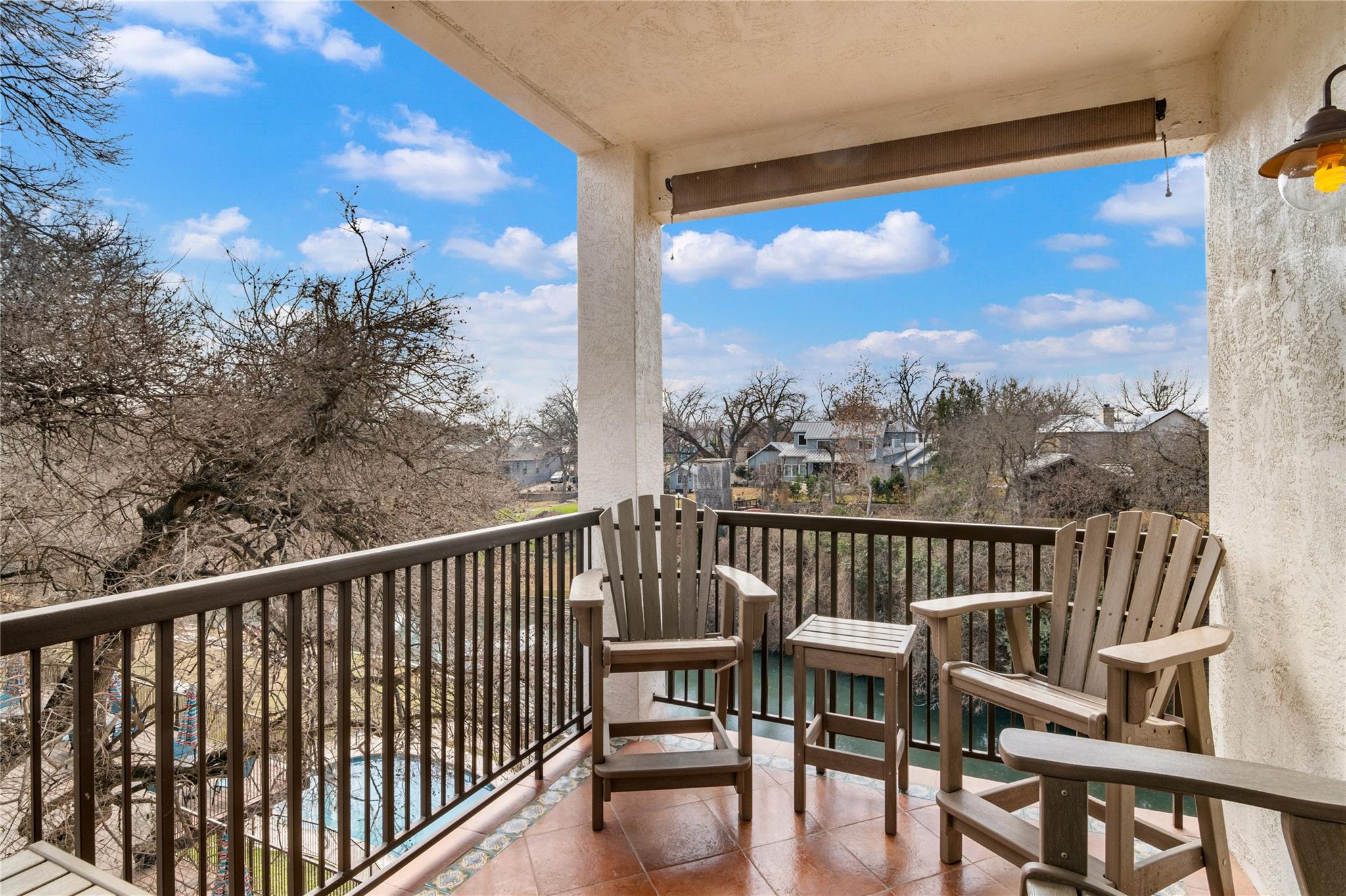 Balcony featuring a residential view