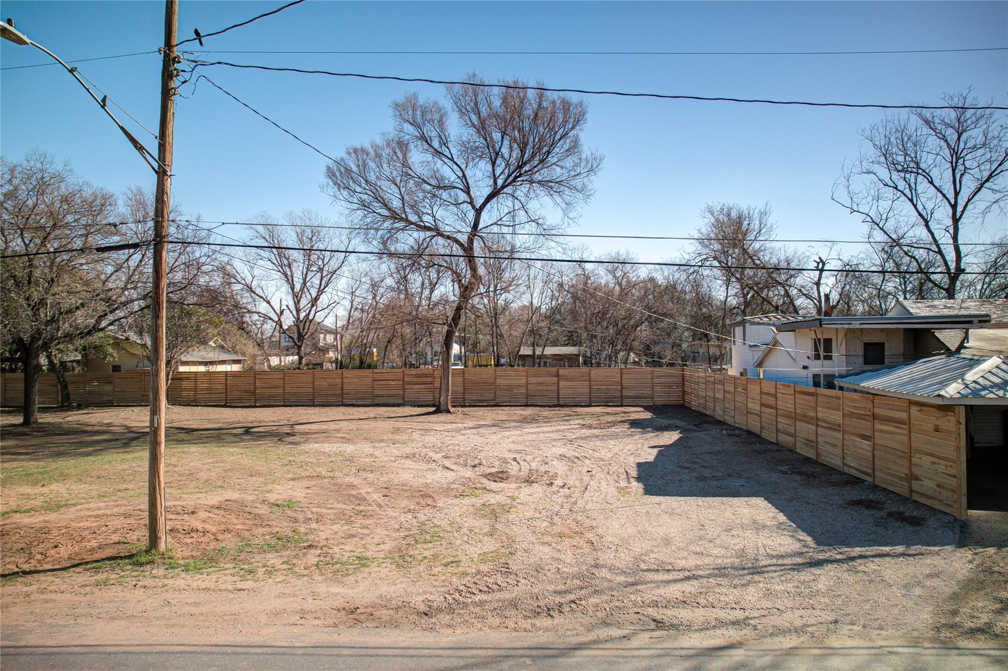 View of fenced yard