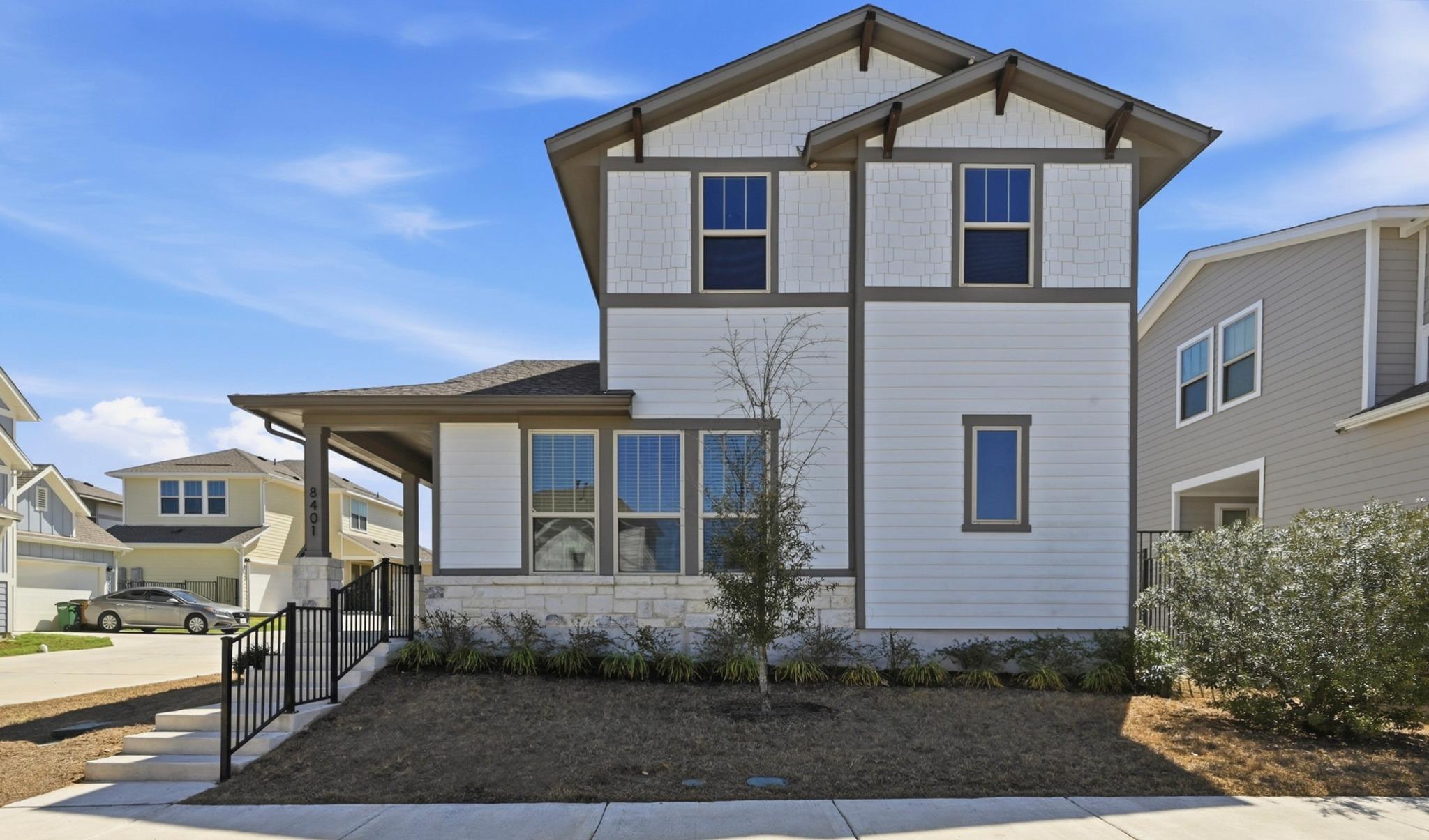 View of front of property featuring a porch and s