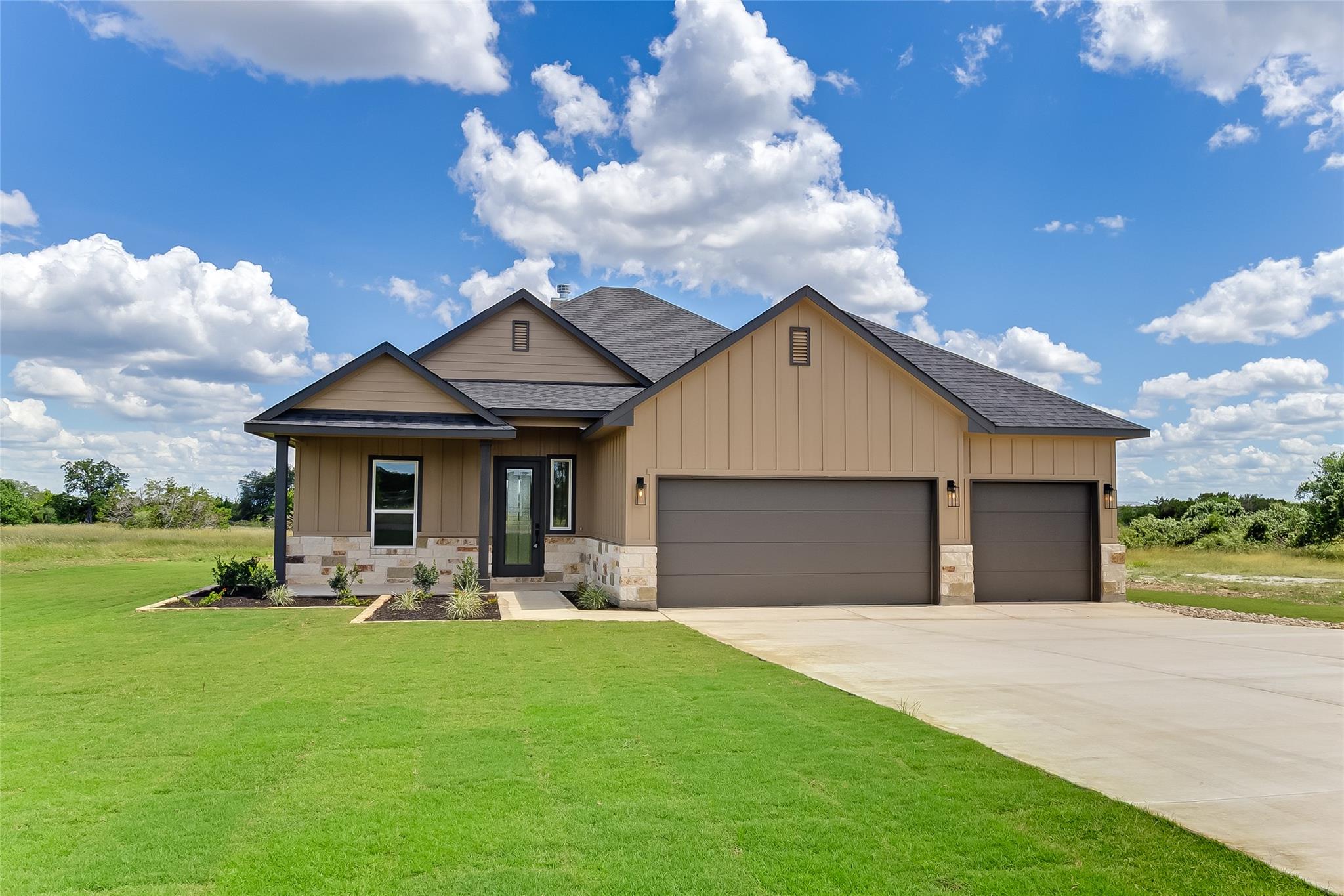 Craftsman-style home with board and batten siding