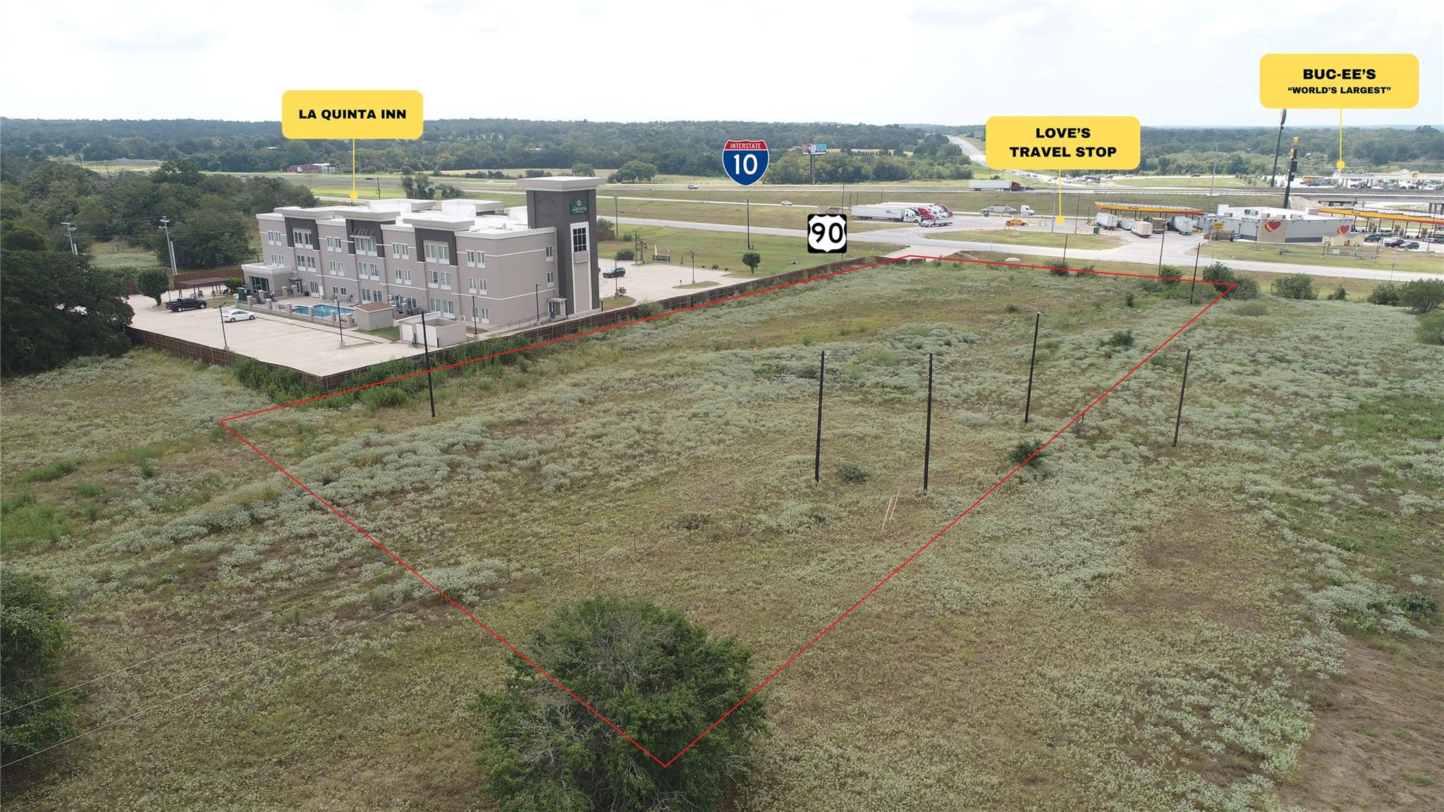 Expansive undeveloped land parcel with marked bou