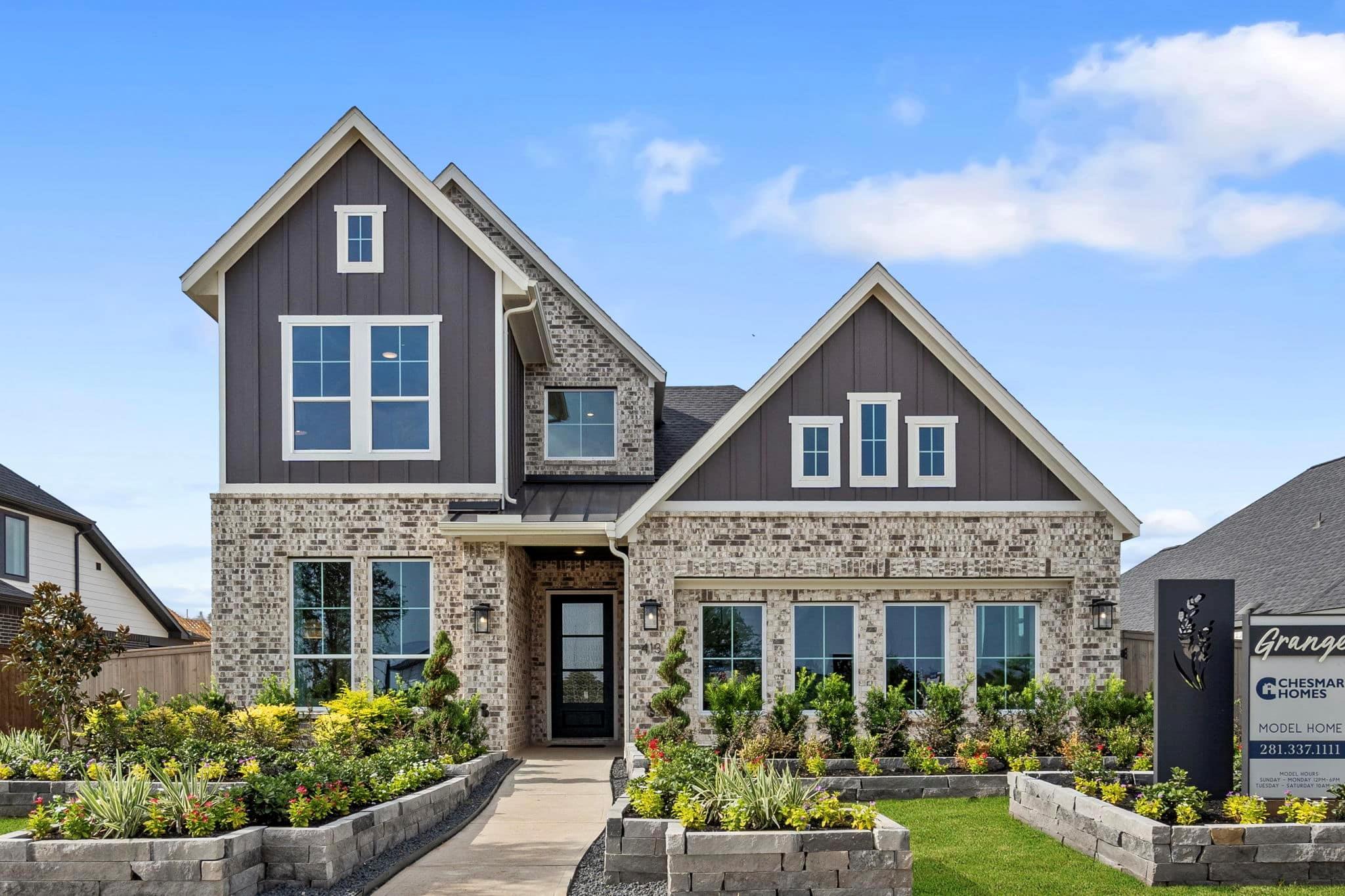 Craftsman-style house with board and batten sidin