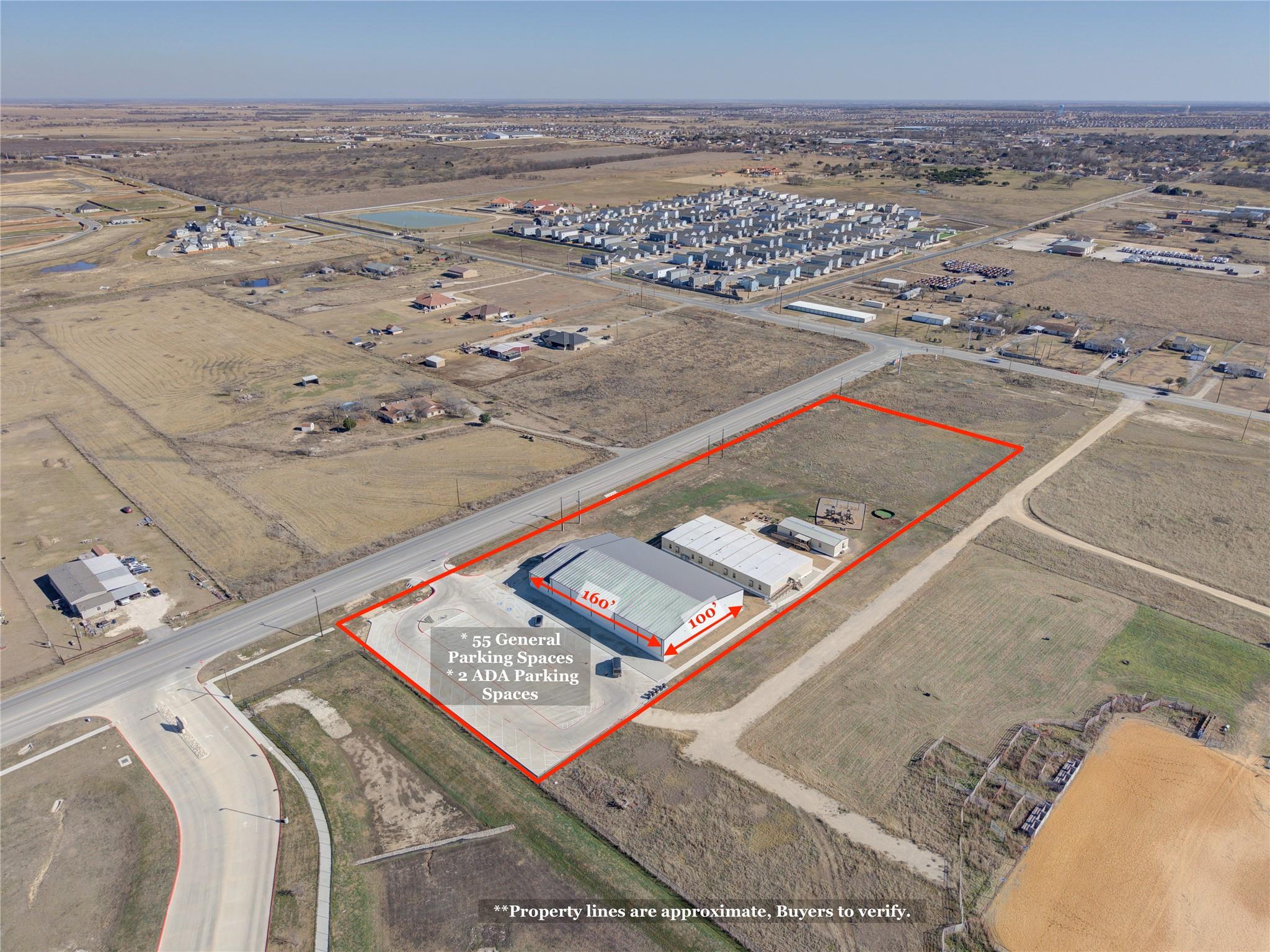 Overview of rural landscape with property parcel 