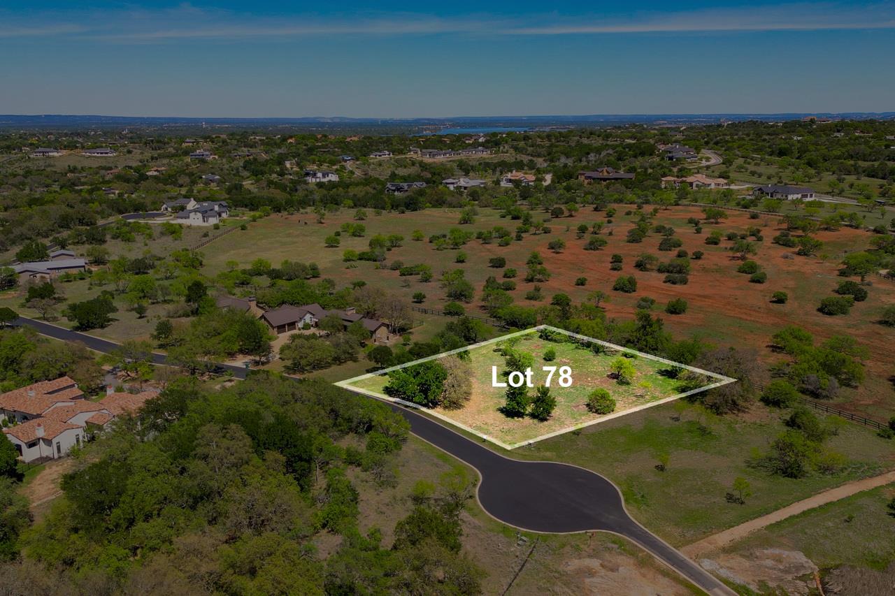 An aerial perspective reveals a prime vacant lot 