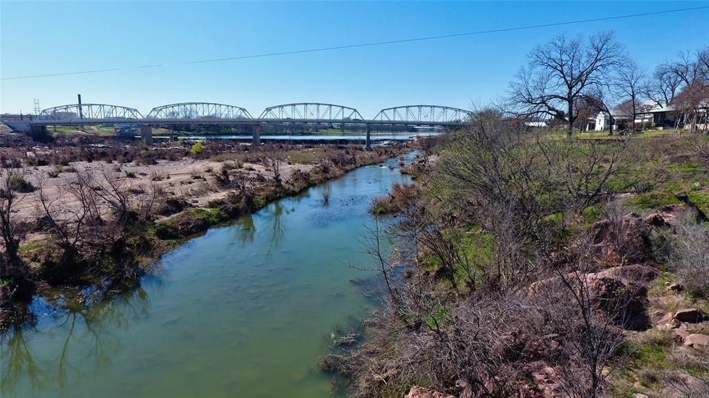 Water view featuring a notable bridge
