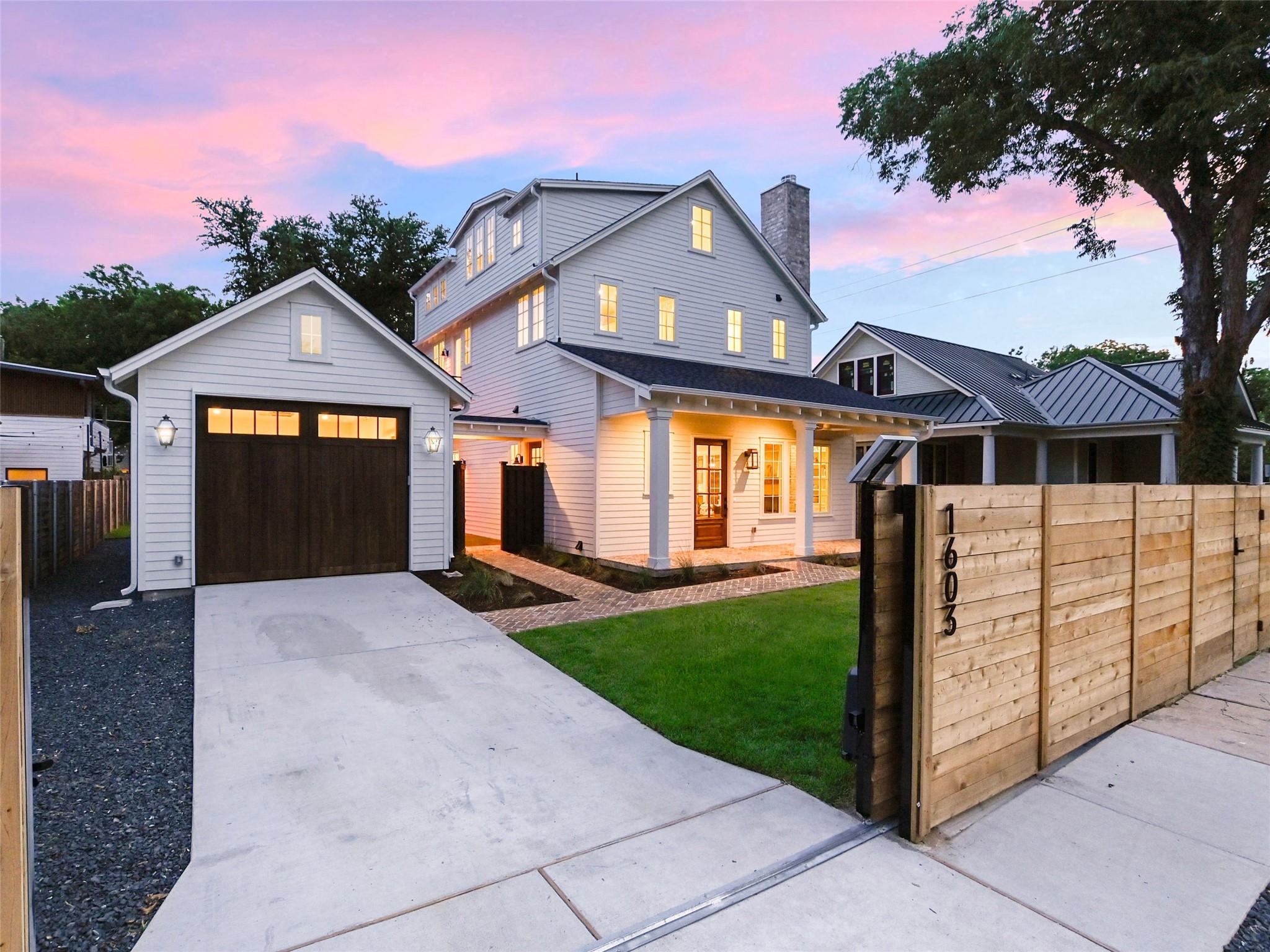 Modern farmhouse style home featuring an outdoor 