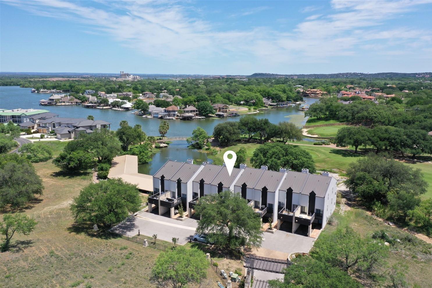 Aerial view of a large body of water