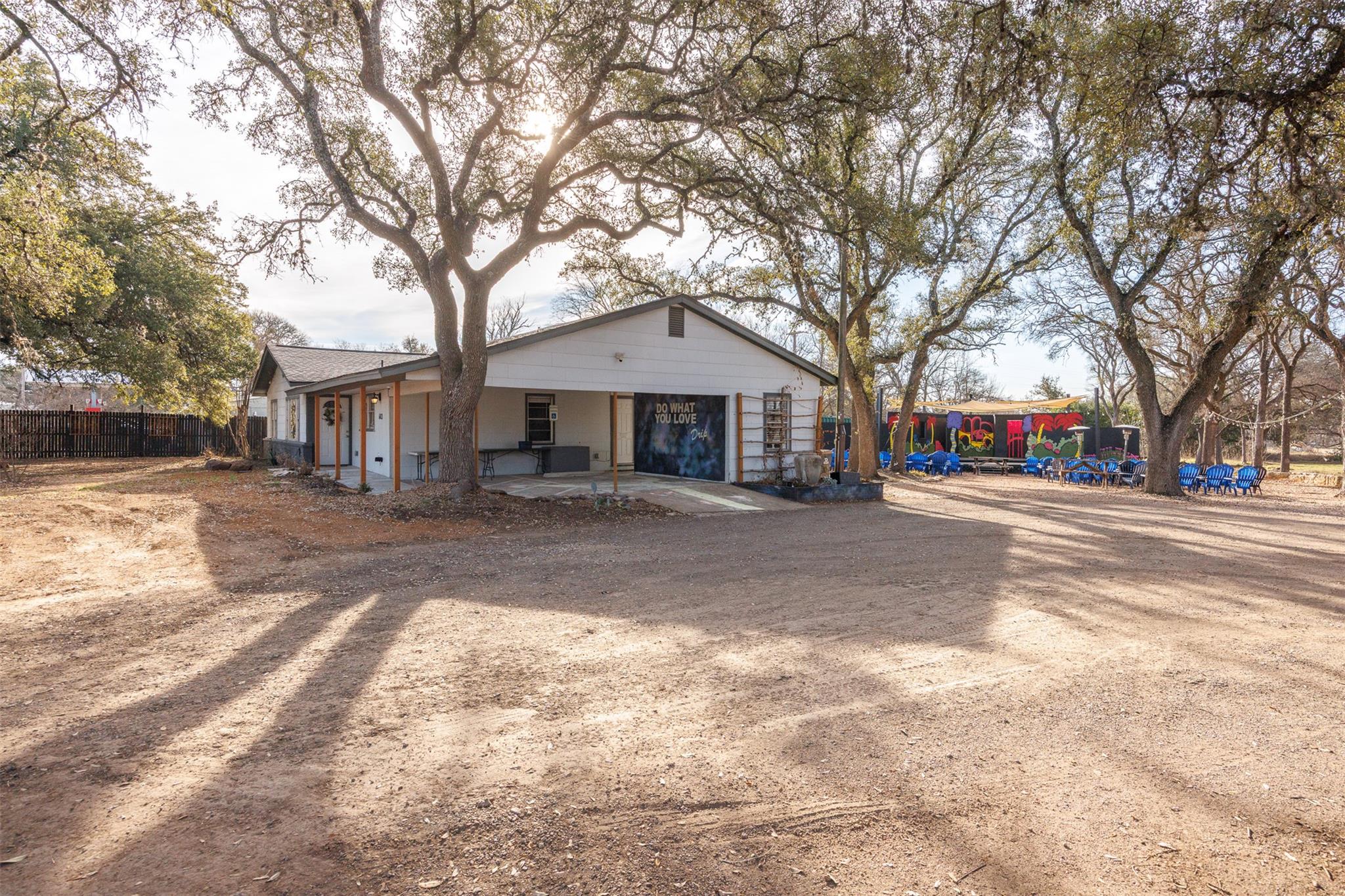 View of front of house with a patio