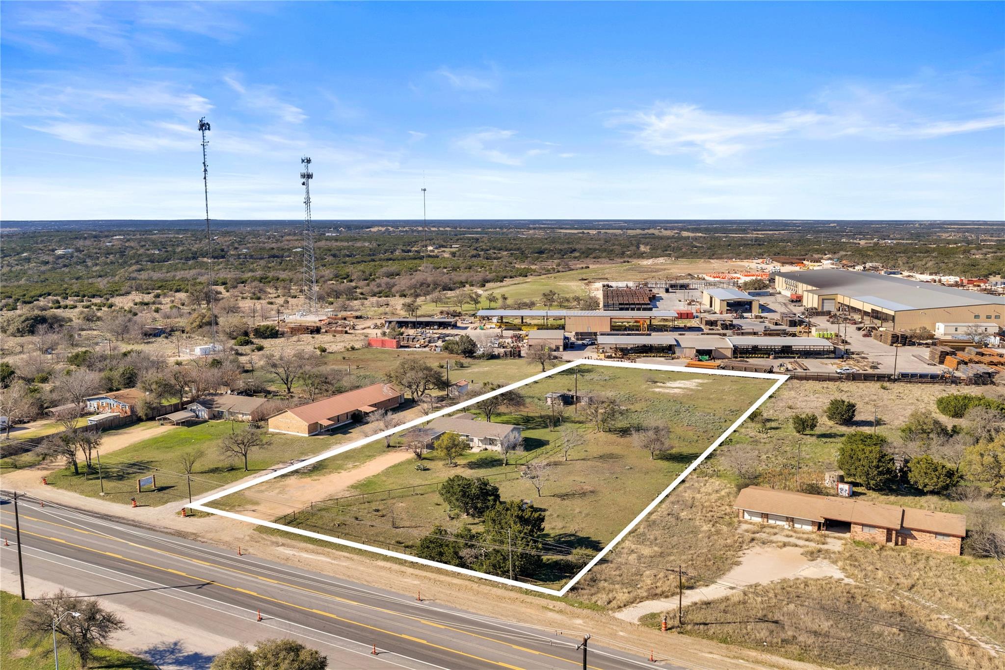 Aerial view of property's location featuring prop