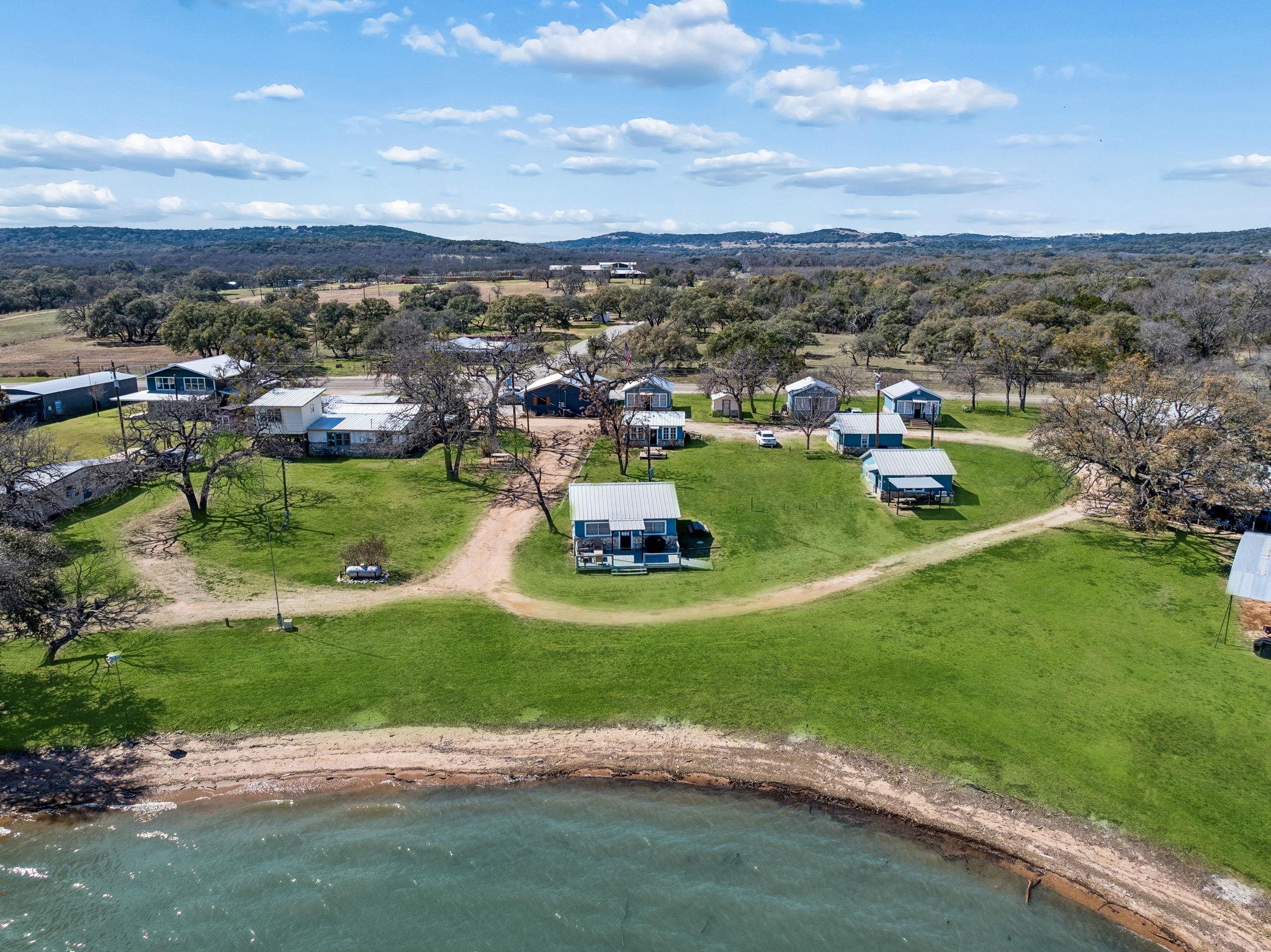 Drone / aerial view of a nearby body of water