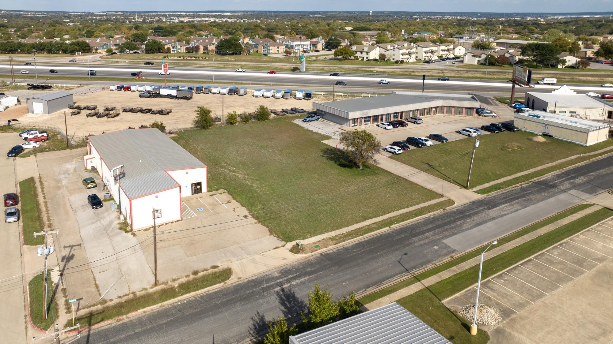 An aerial perspective shows versatile commercial 