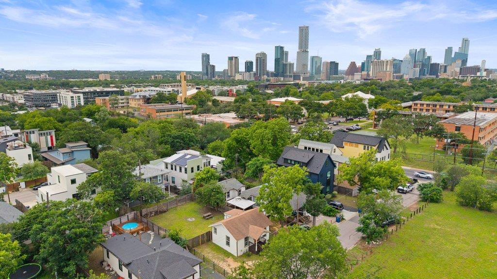 Aerial perspective showcasing a residential area 