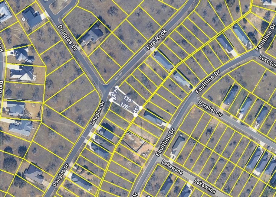 Aerial view of property's location with property 