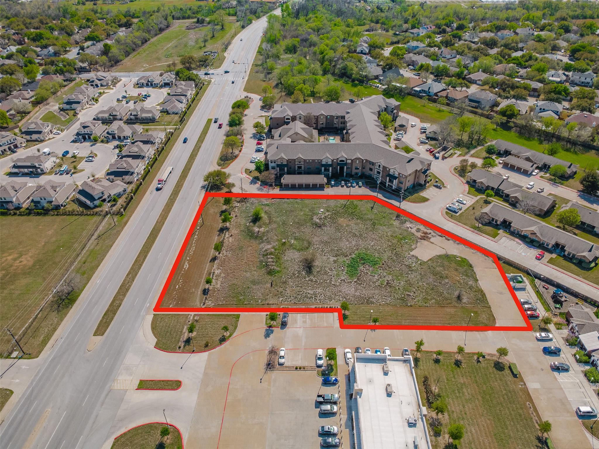 Aerial perspective of suburban area featuring pro
