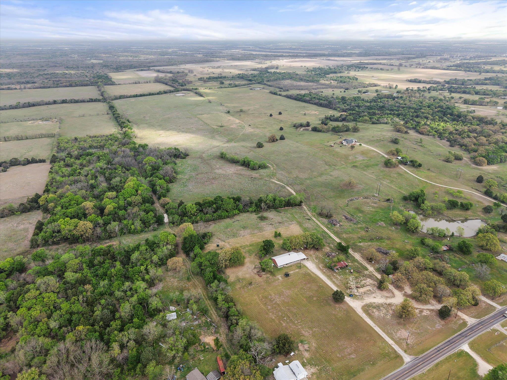 Aerial view of sparsely populated area featuring 