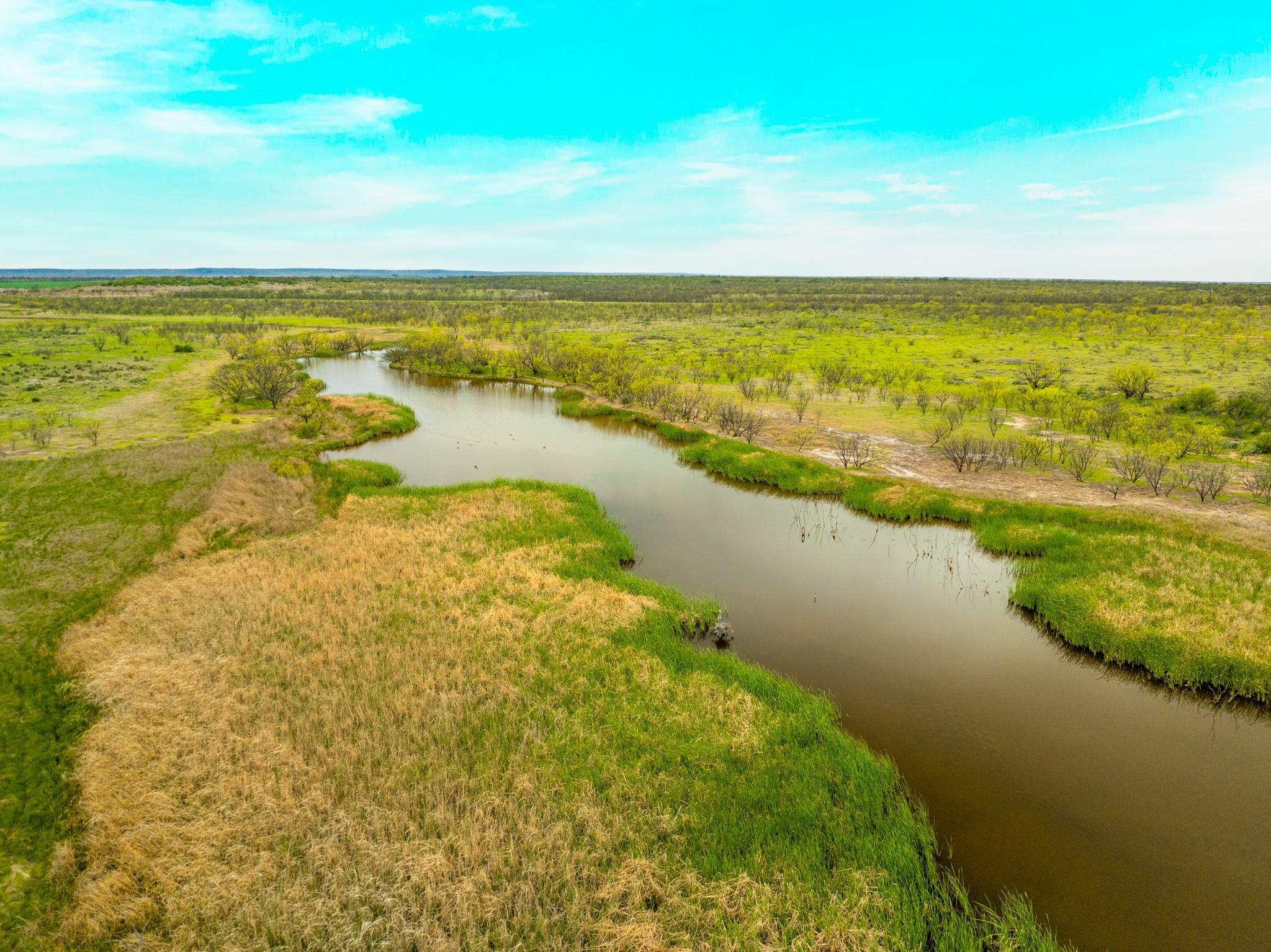 Aerial view of a large body of water