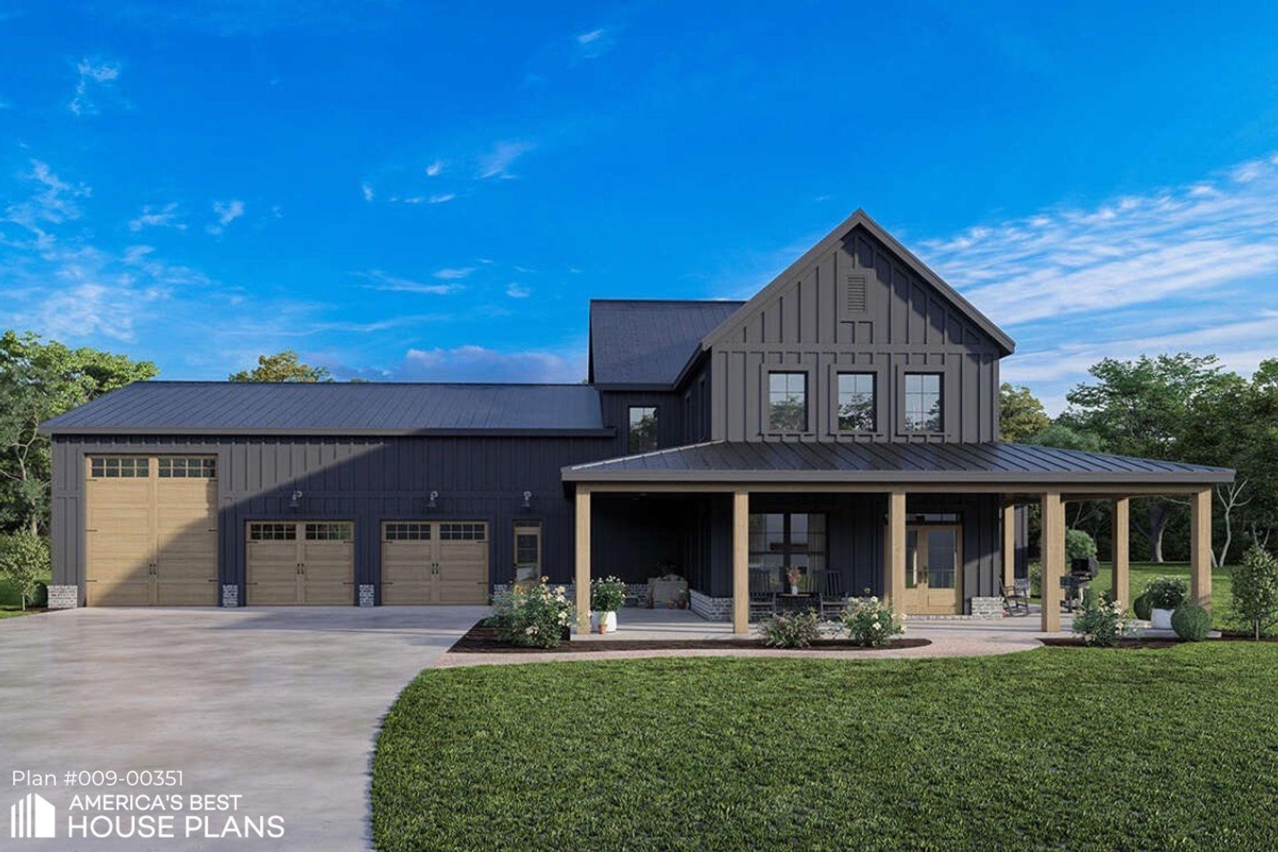 Modern farmhouse style home with board and batten