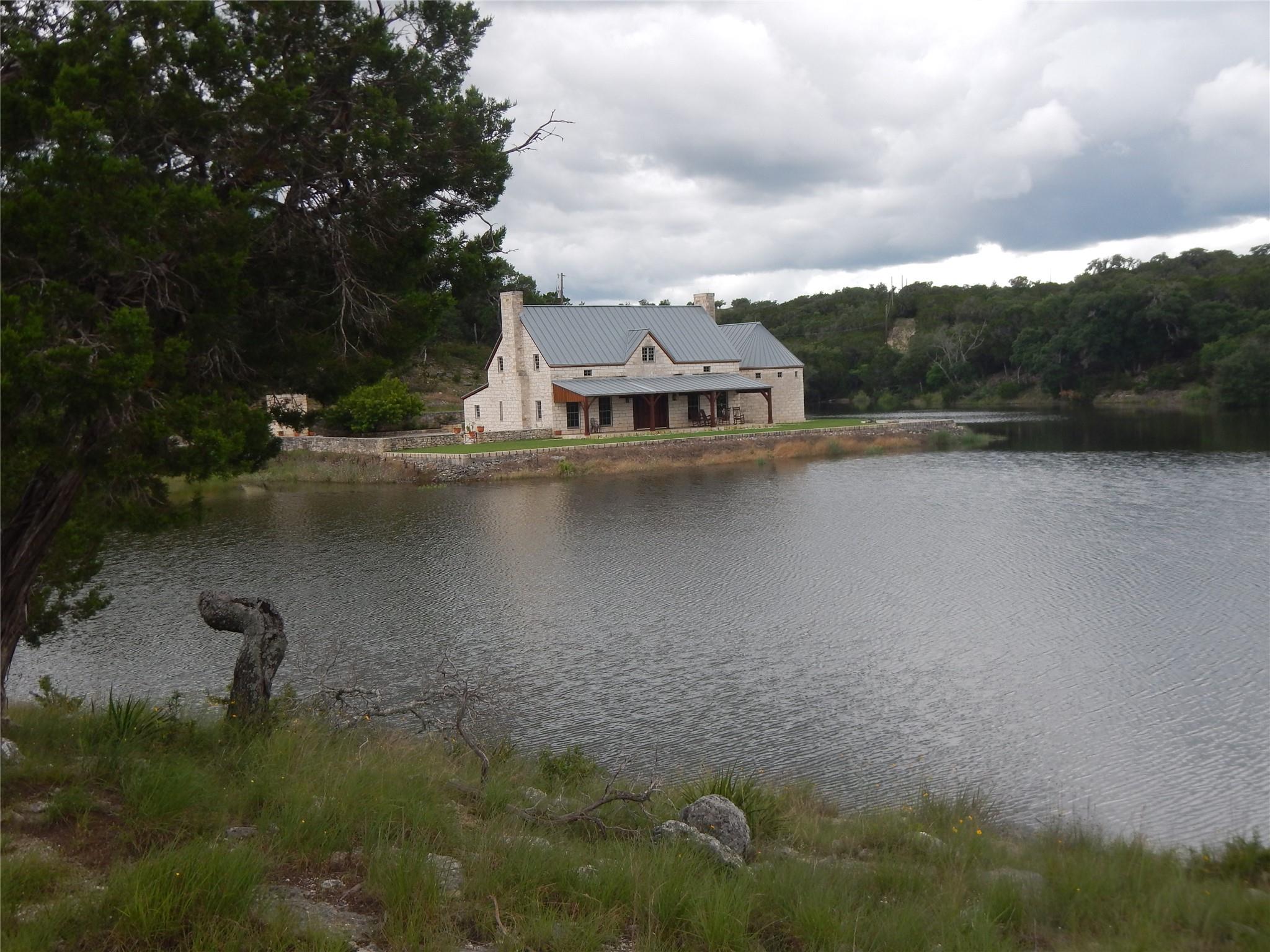 Water view with a forest