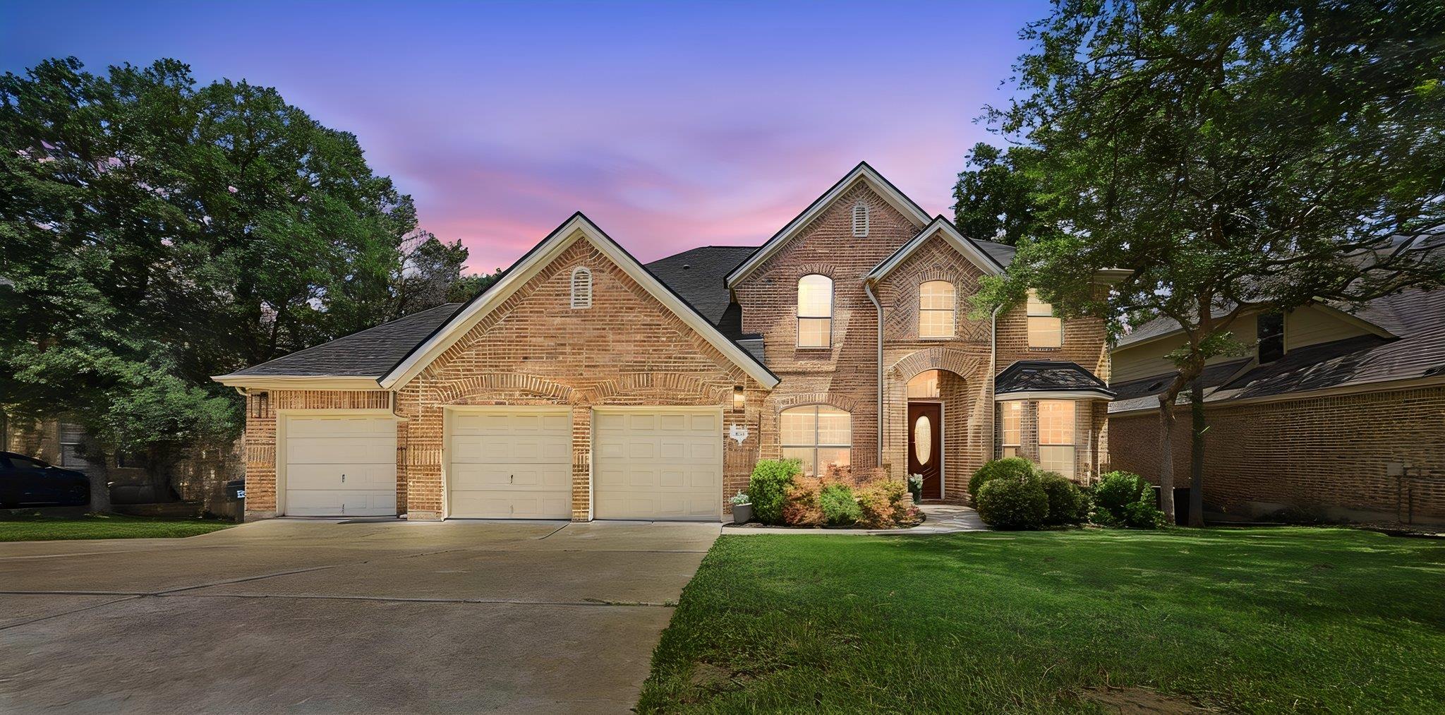 A classic brick exterior, complete with an attach