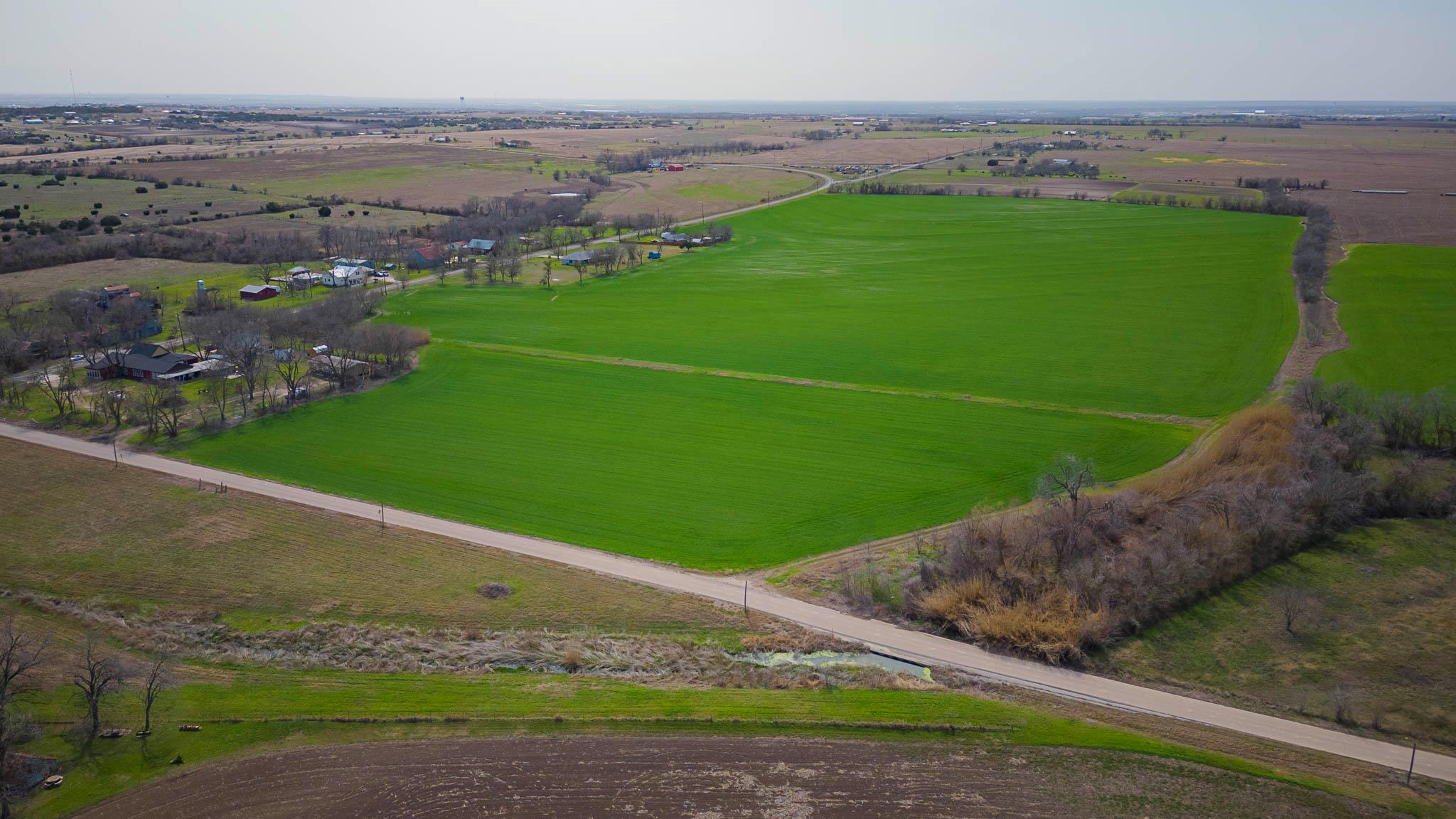 Aerial view of sparsely populated area
