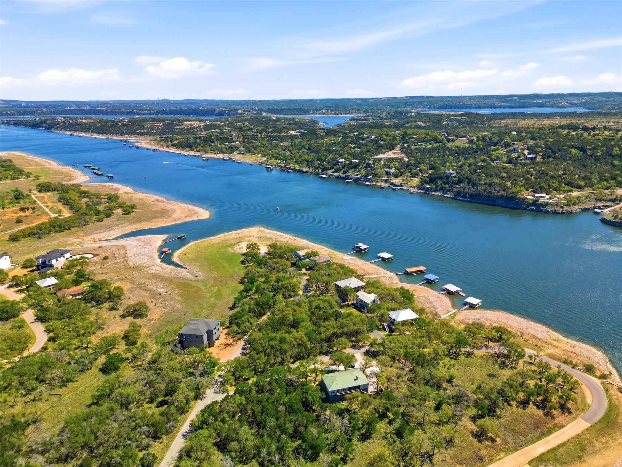 Bird's eye view of a large body of water