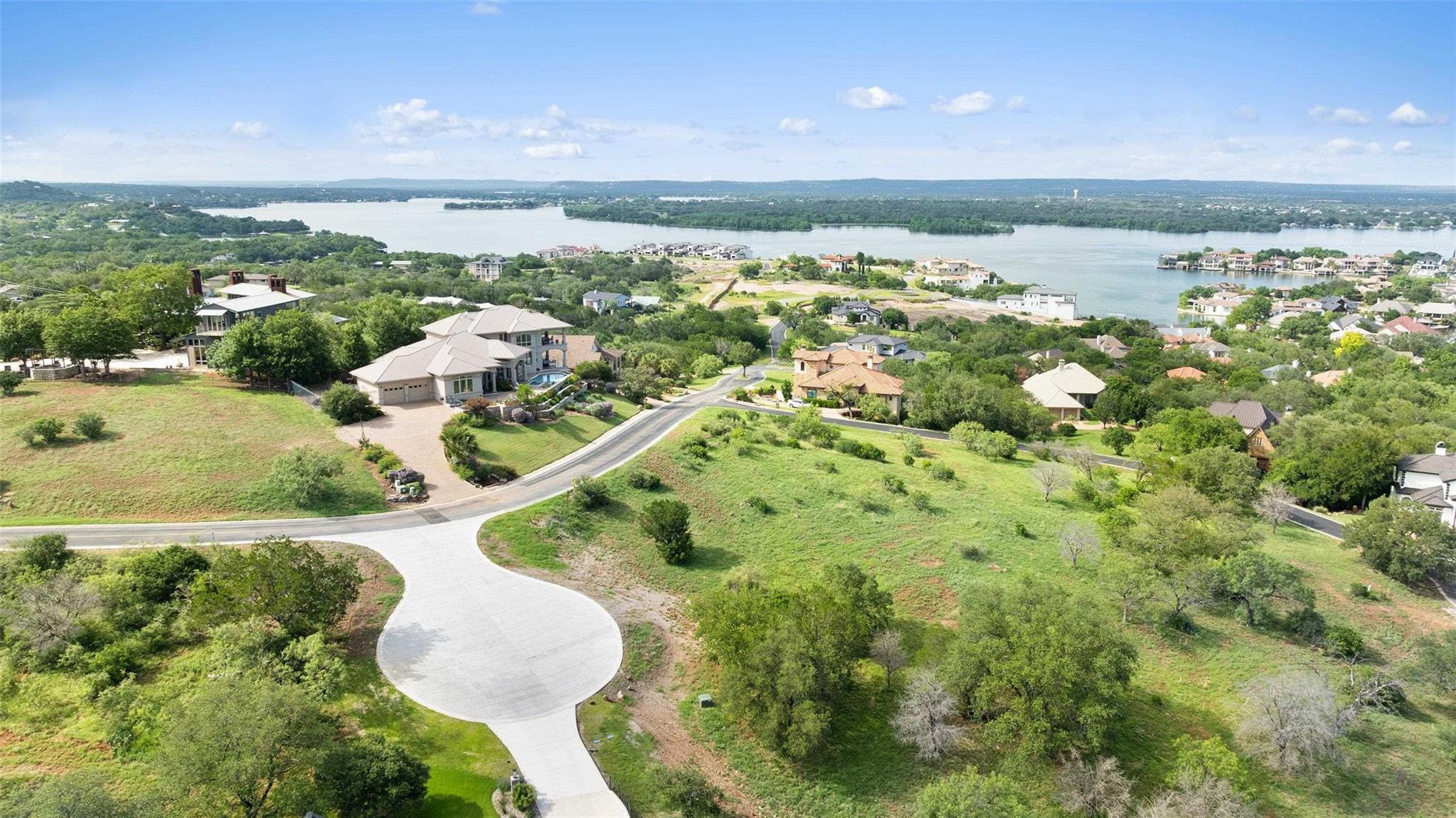 Aerial view of a large body of water