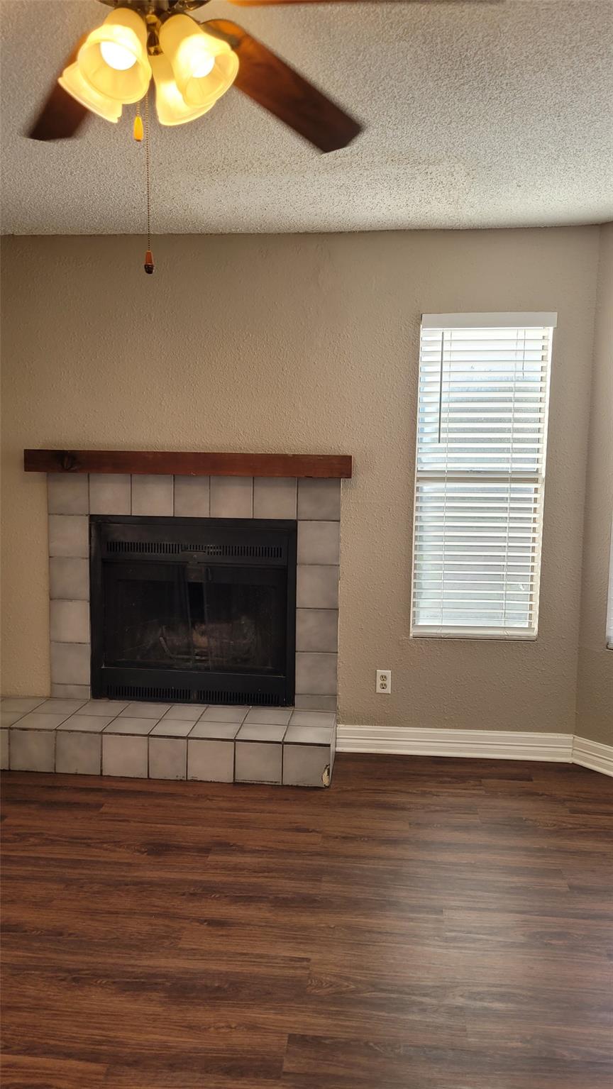 Detailed view of a textured ceiling, a tile firep