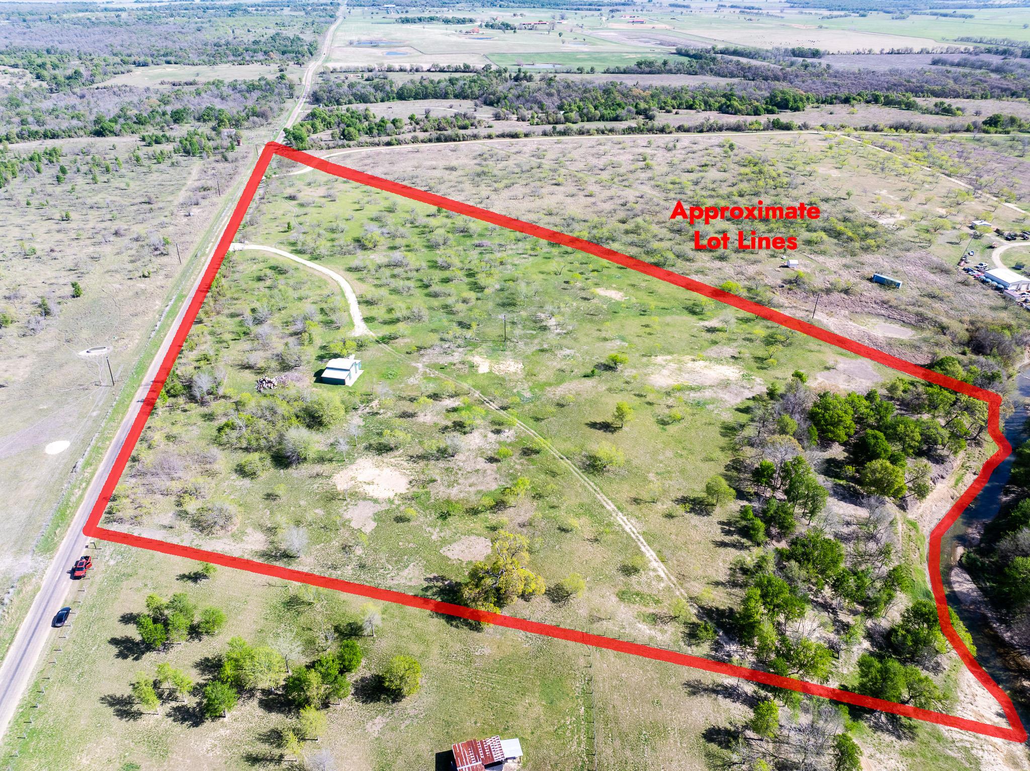 Aerial view of sparsely populated area featuring 