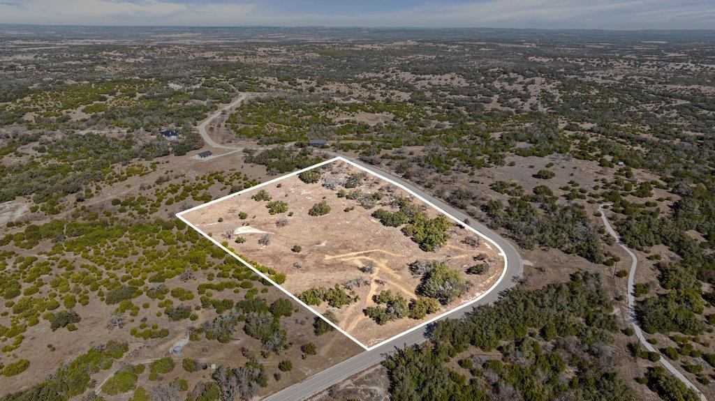 Aerial view of sparsely populated area featuring 