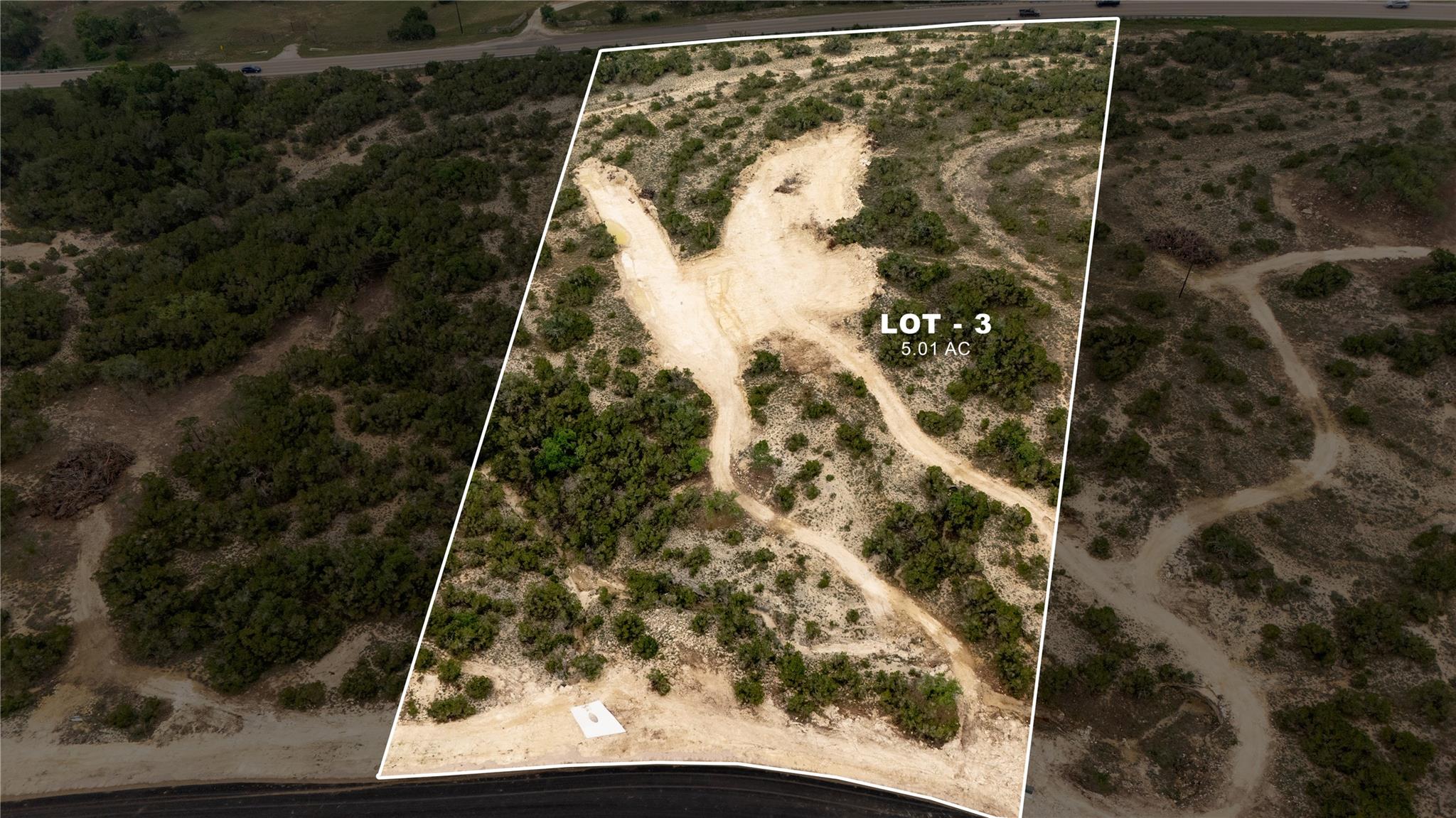 Aerial Property Survey, Lot 3. Illustrating the b